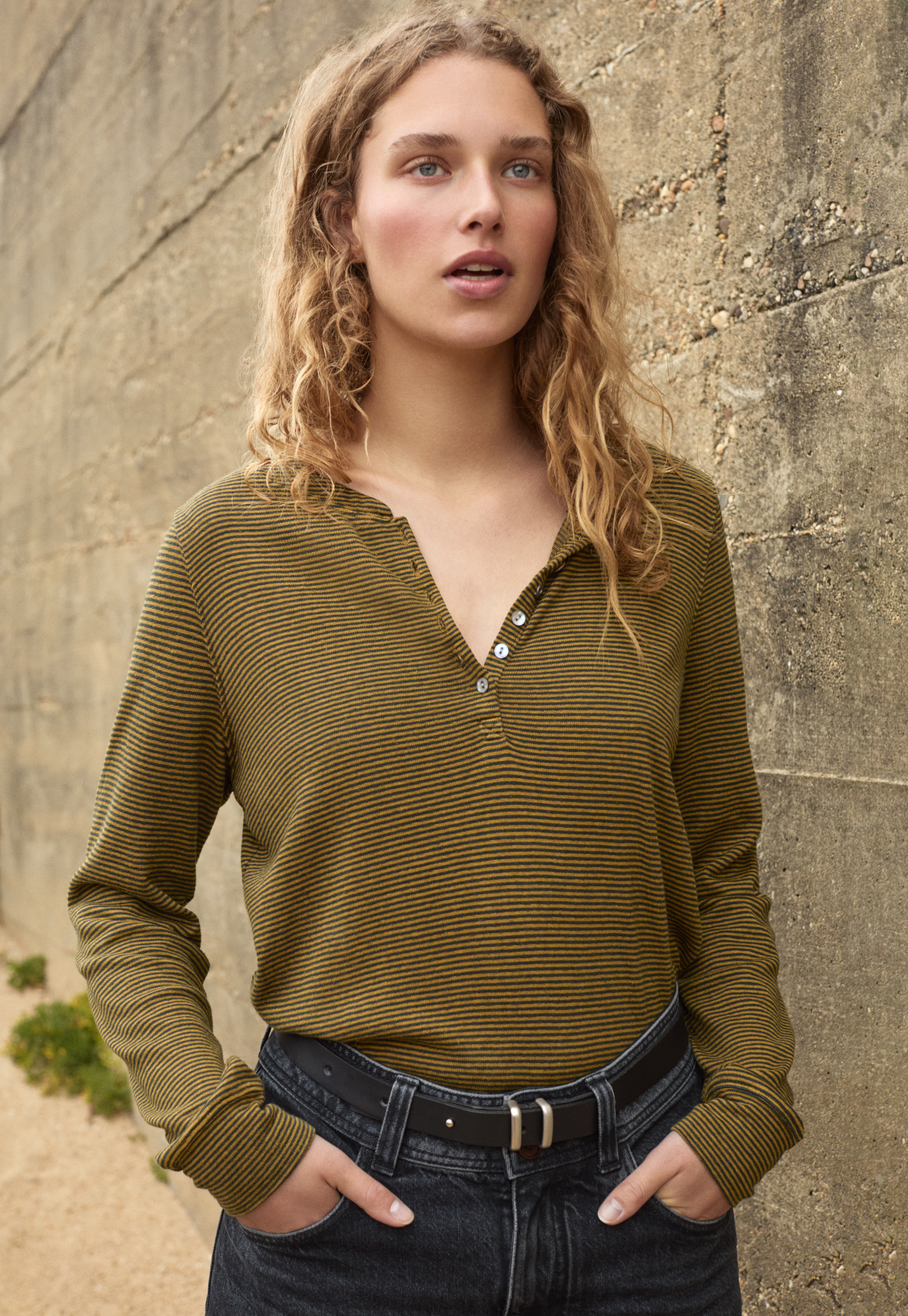 トップス argue organic cotton hemp border t beige ORGANIC COTTON HEMP BORDER T-SHIRTS/BEIGE | ARGUE