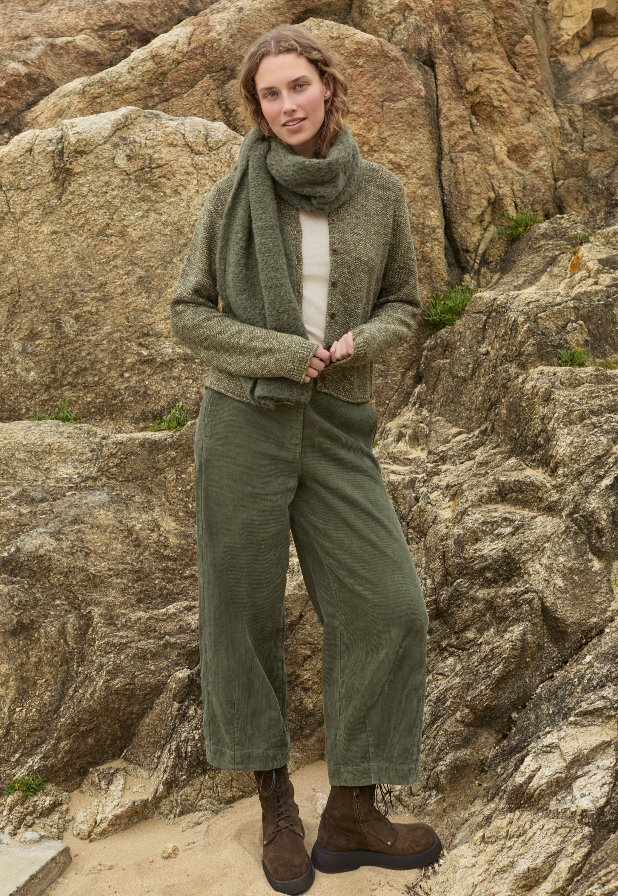 Poetry - Cotton moss-stitch cardigan