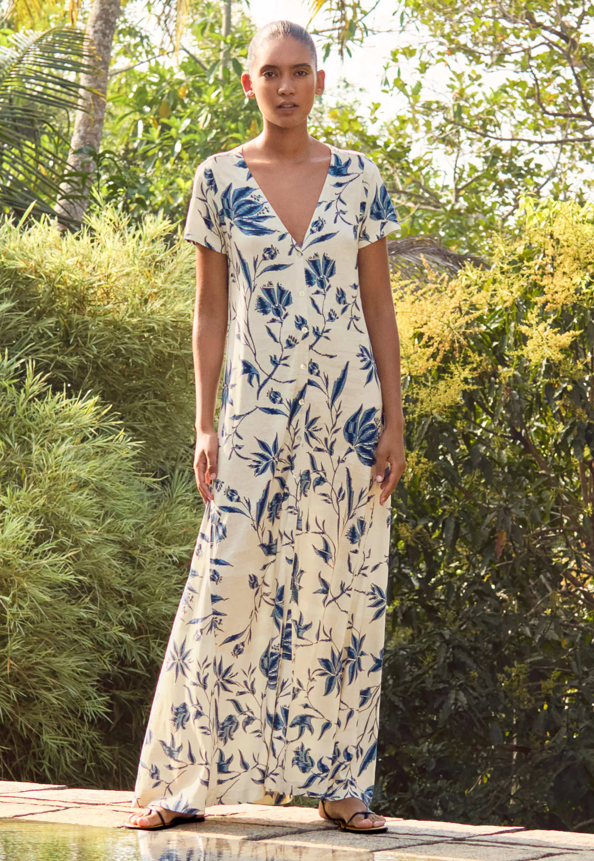 POETRY - Printed hemp & cotton long jersey dress POETRY - Printed hemp & cotton long jersey dress