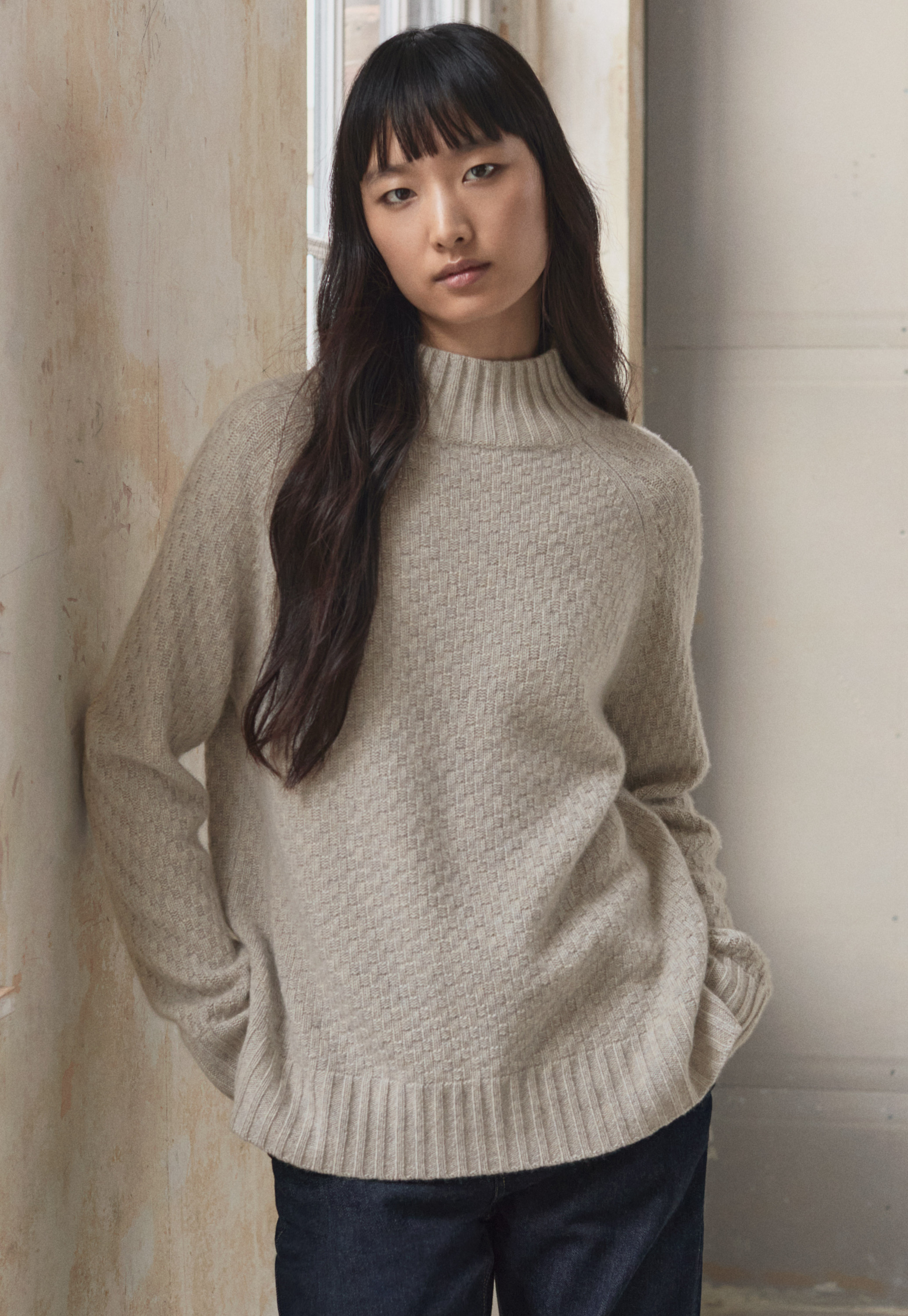 yoke ALPACA WOOL DOUBLE SLEEVES RIB KNIT | APPS-BICENTENARIO-PRD