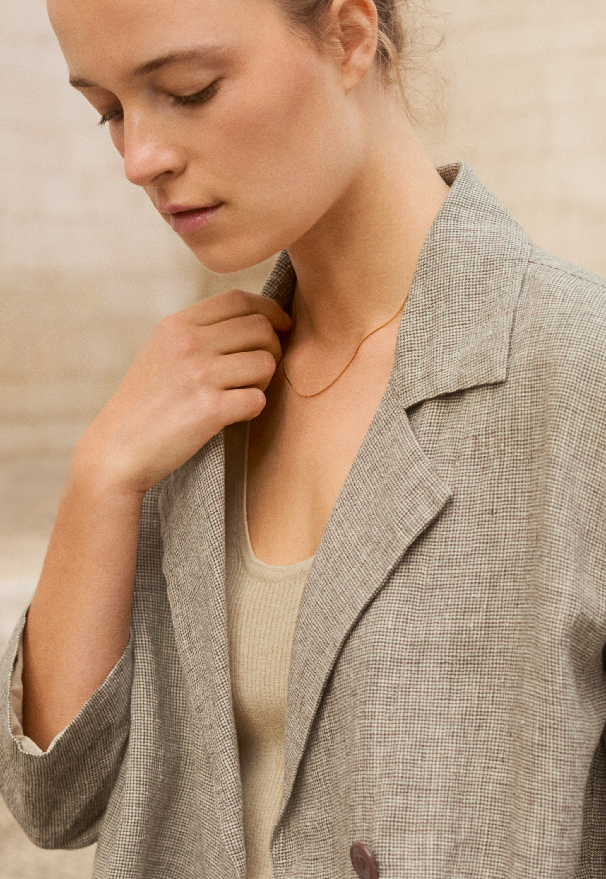 POETRY - High-twist linen wide-collar jacket