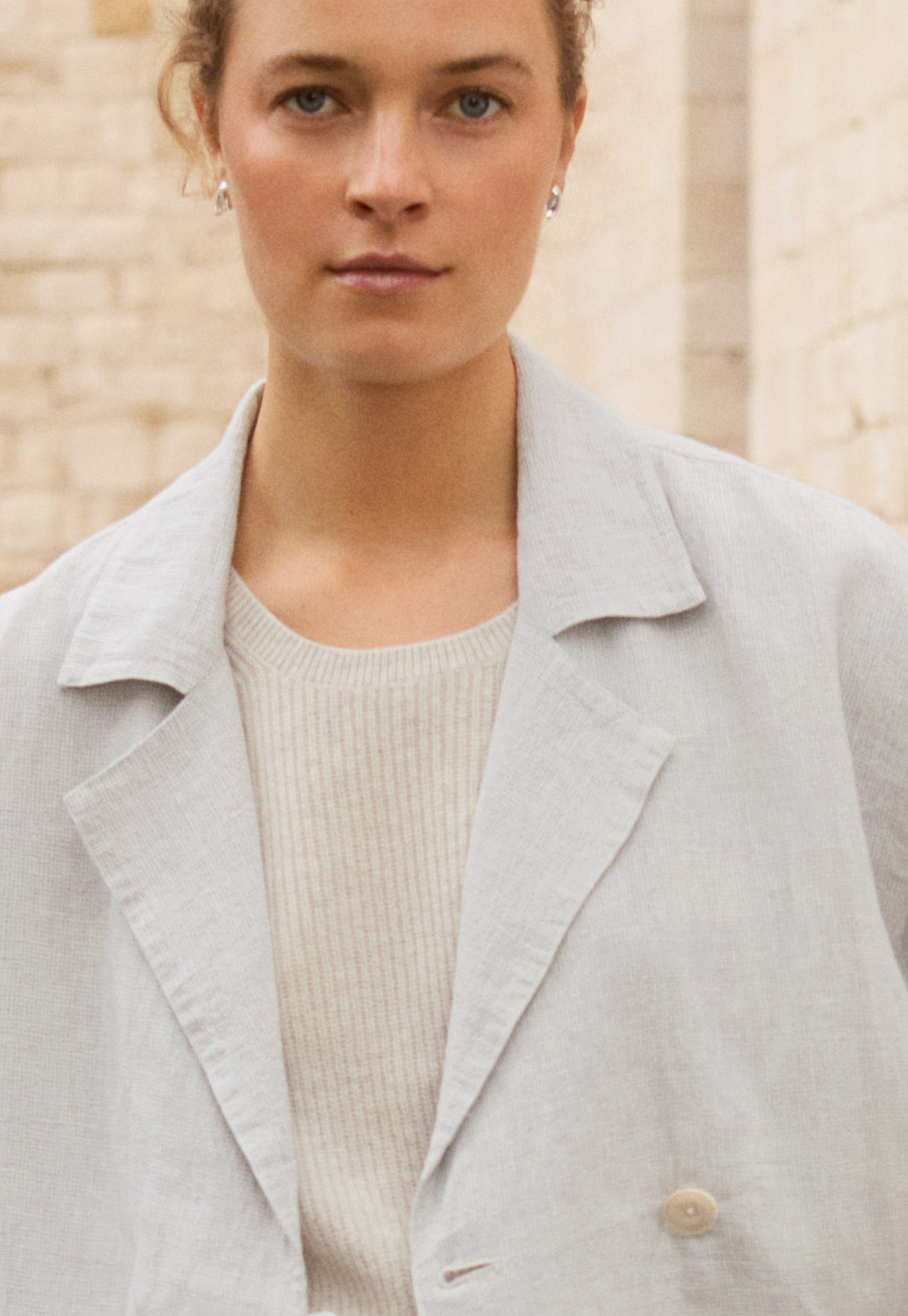 POETRY - High-twist linen wide-collar jacket