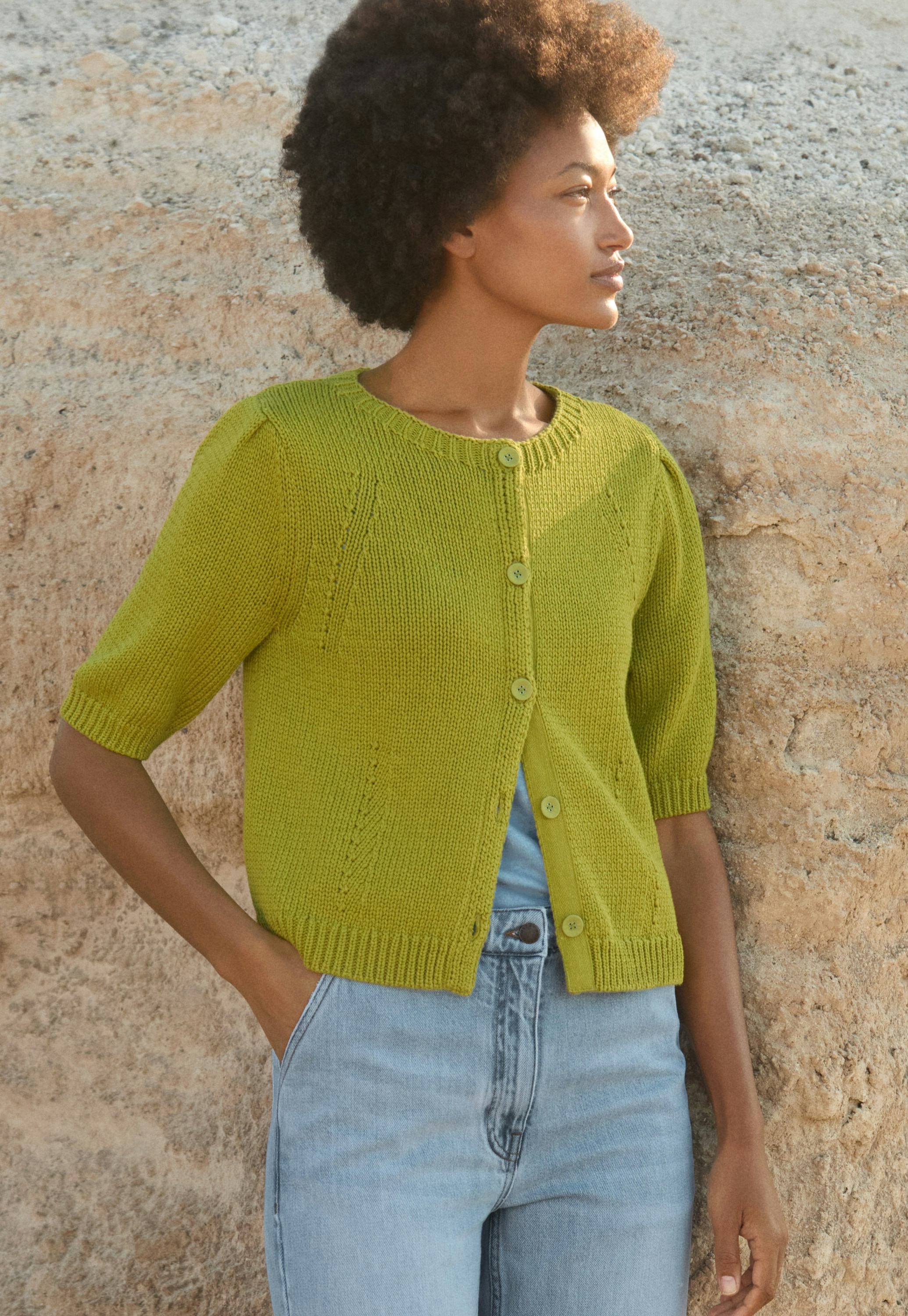 Poetry Cotton short-sleeve cardigan