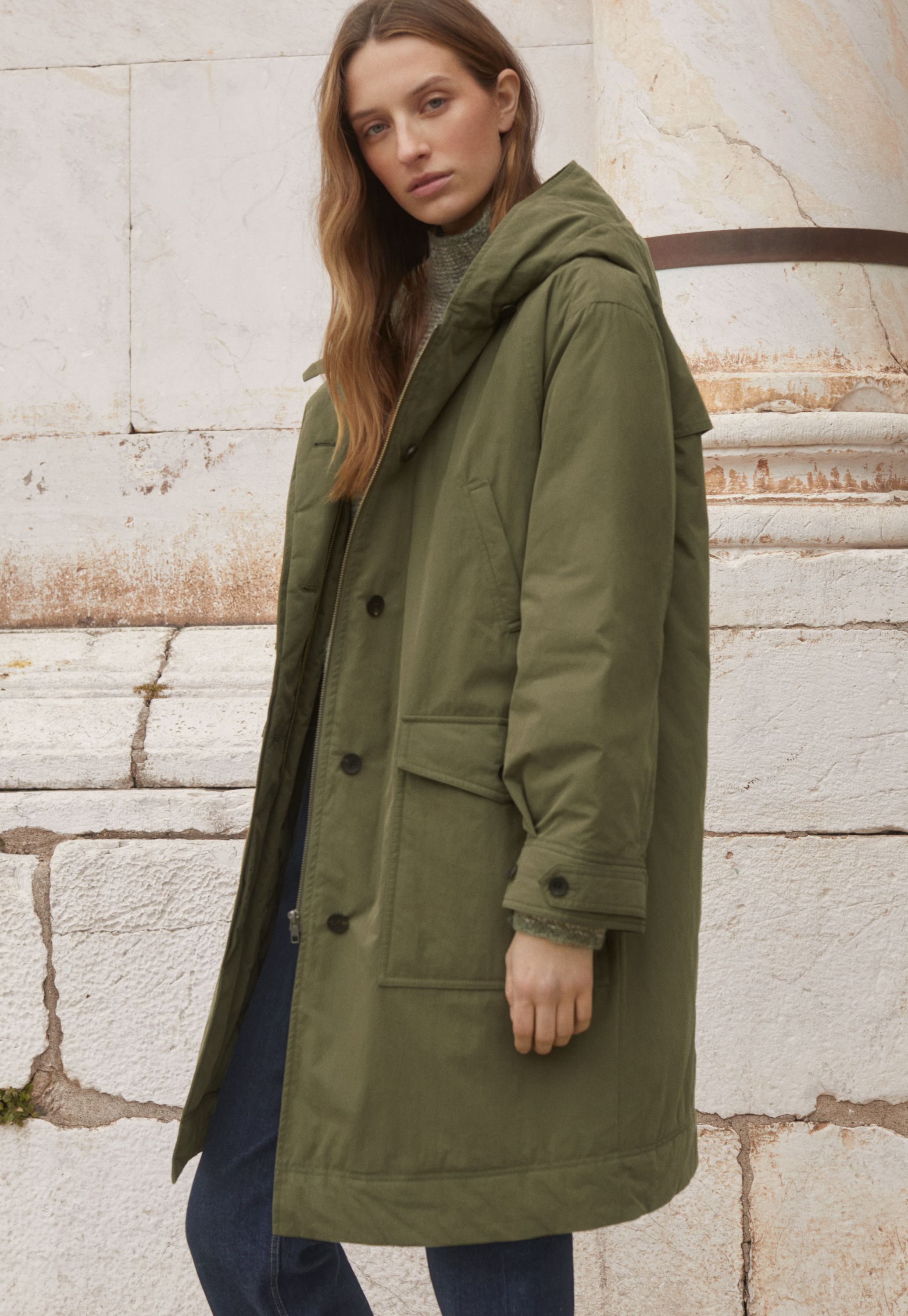 Poetry Cotton blend hooded padded parka