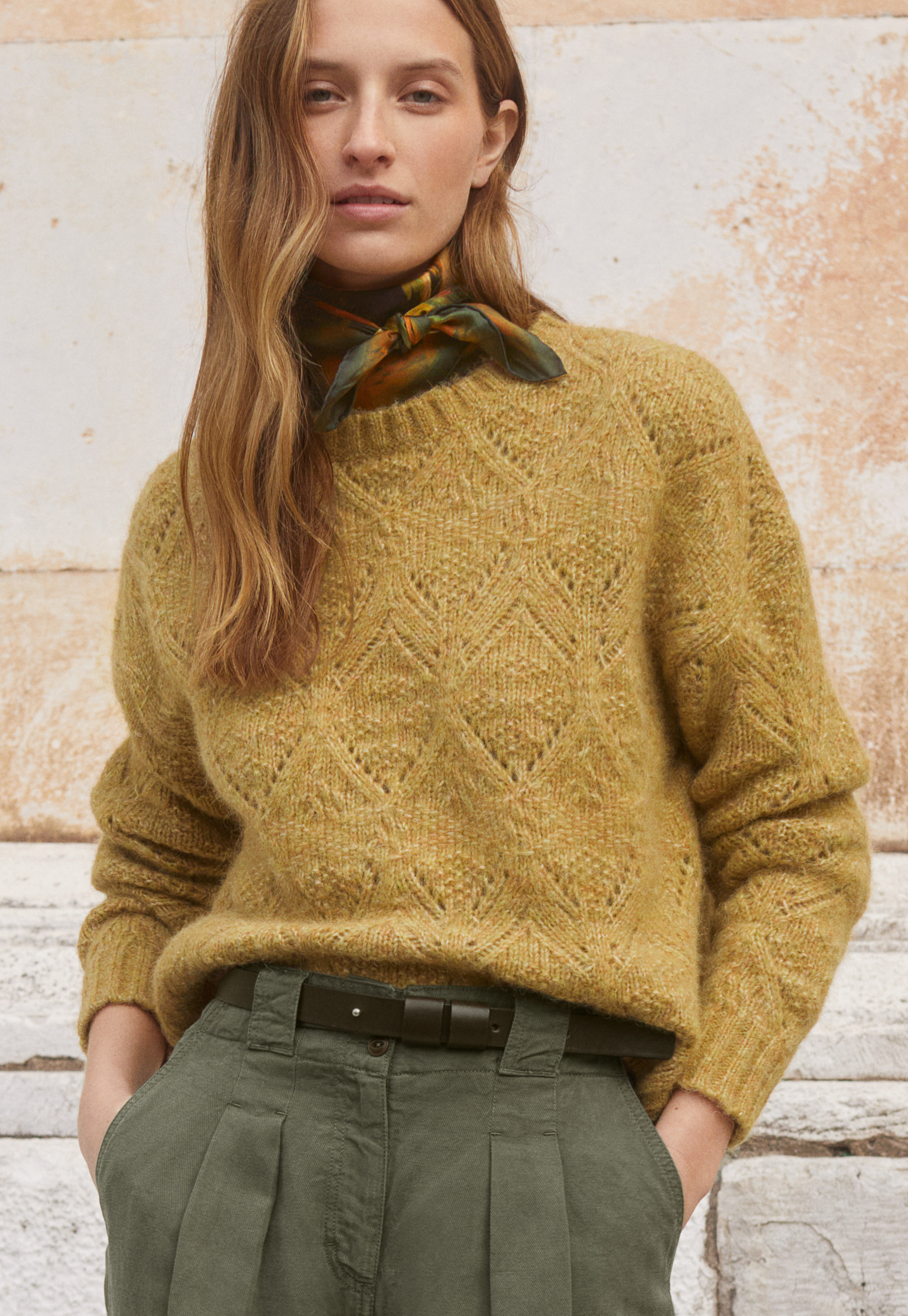 Poetry Alpaca cotton pointelle sweater