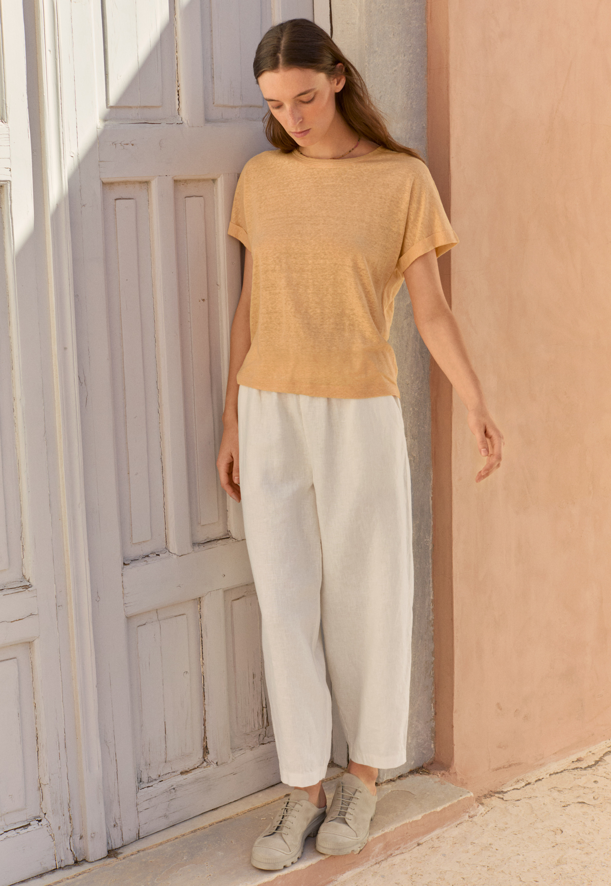 Poetry - Cropped linen trousers