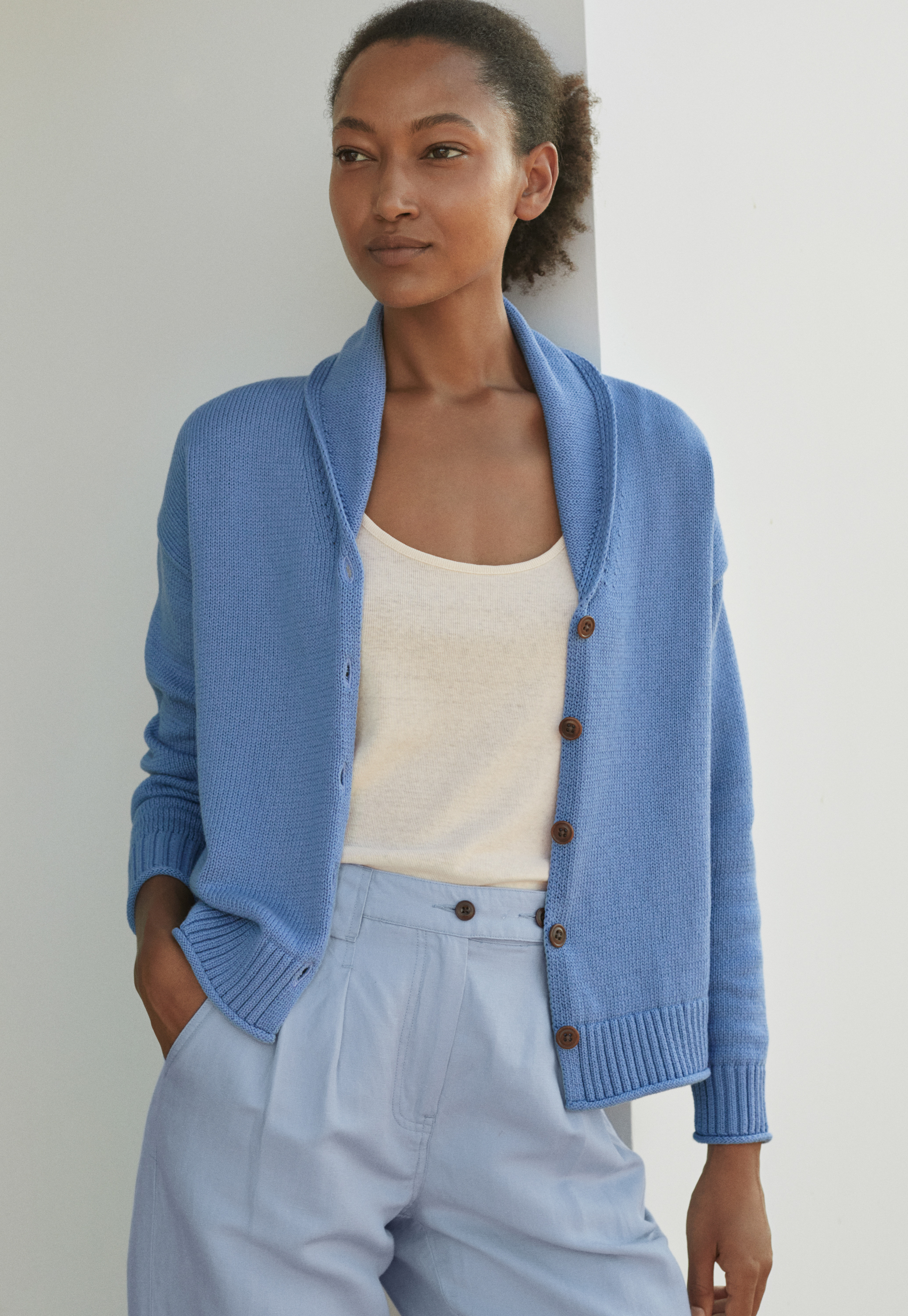 Women's shawl neck cardigan on sale