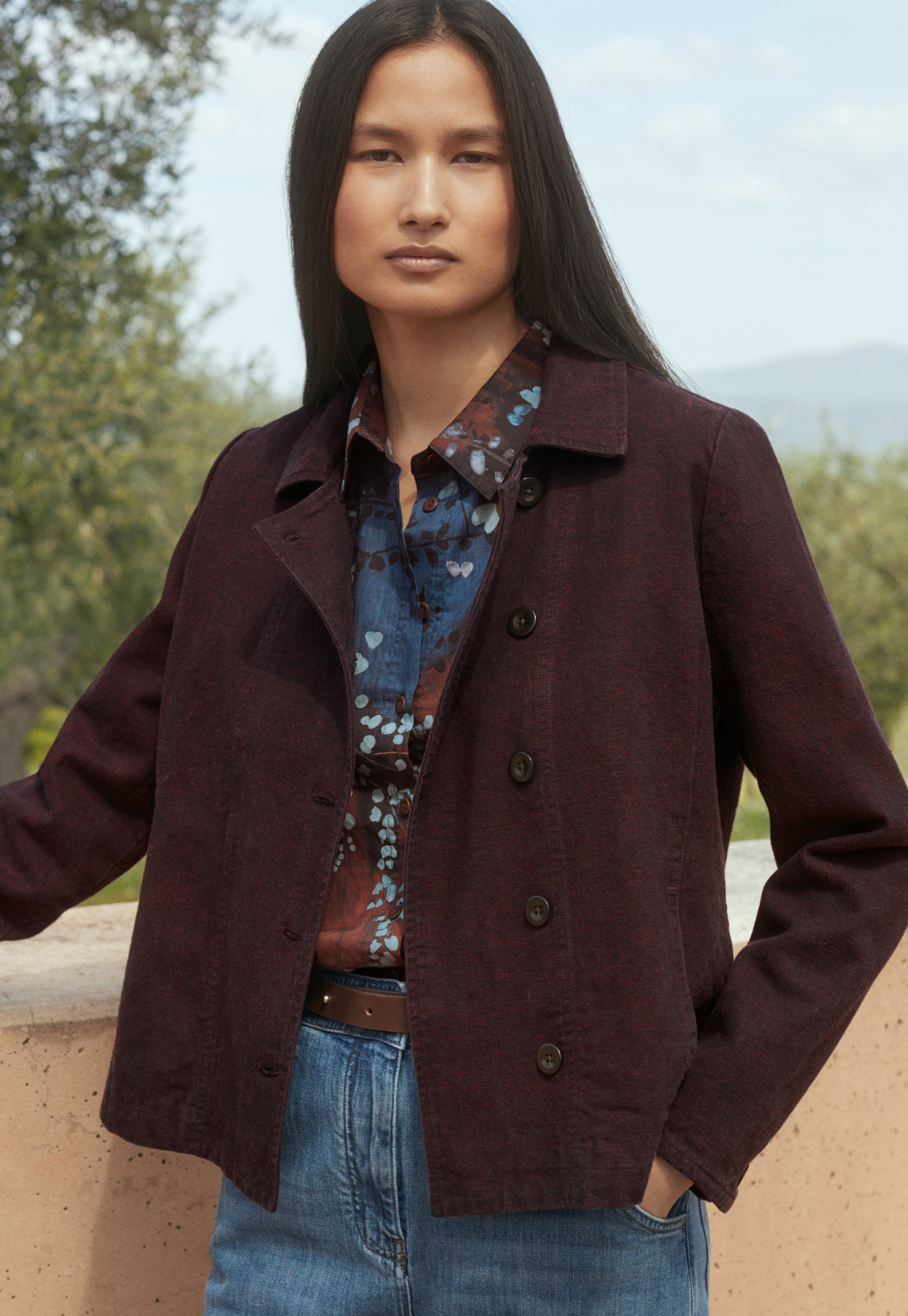 Poetry Hemp cotton short jacket