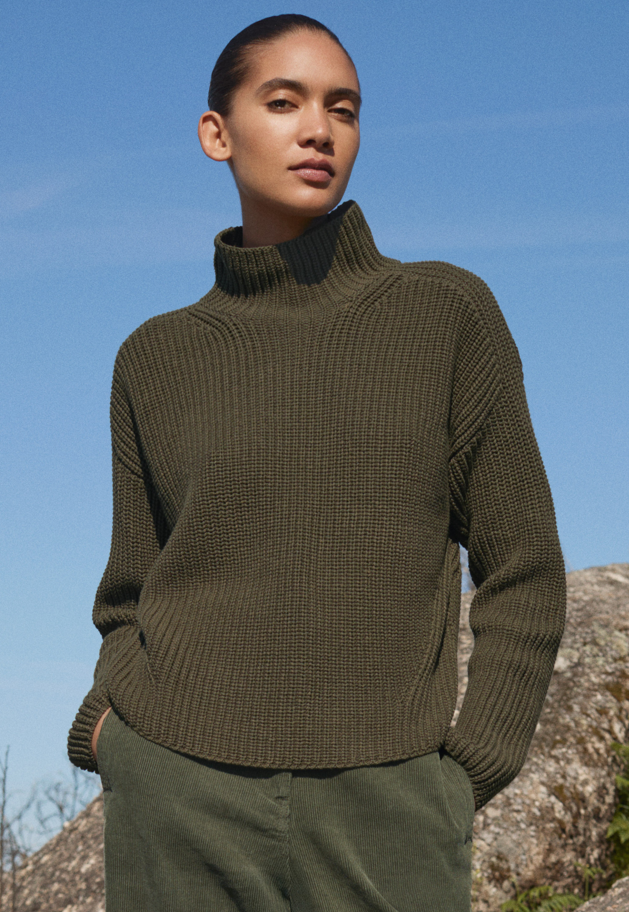 トップス ARTS&SCIENCE / Boat Neck Short Sweater Poetry - Cotton boat-neck sweater
