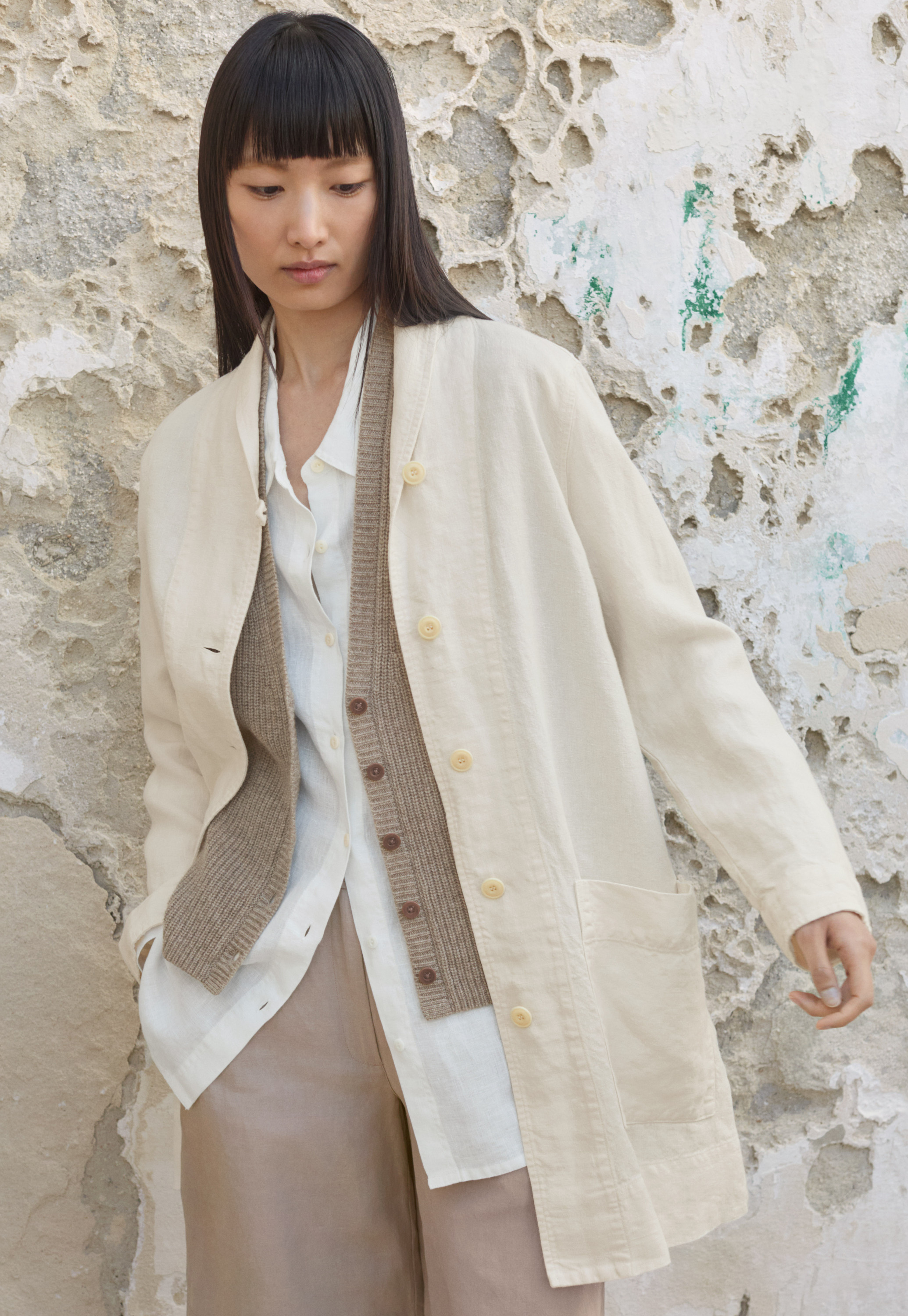 POETRY - Heavy linen long jacket