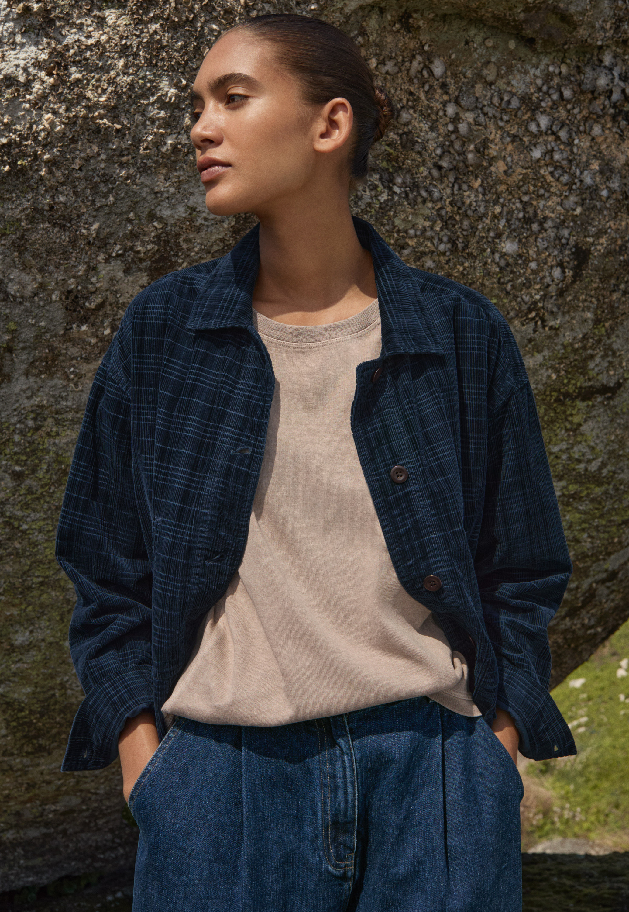 Poetry - Self-check cotton cord boxy jacket