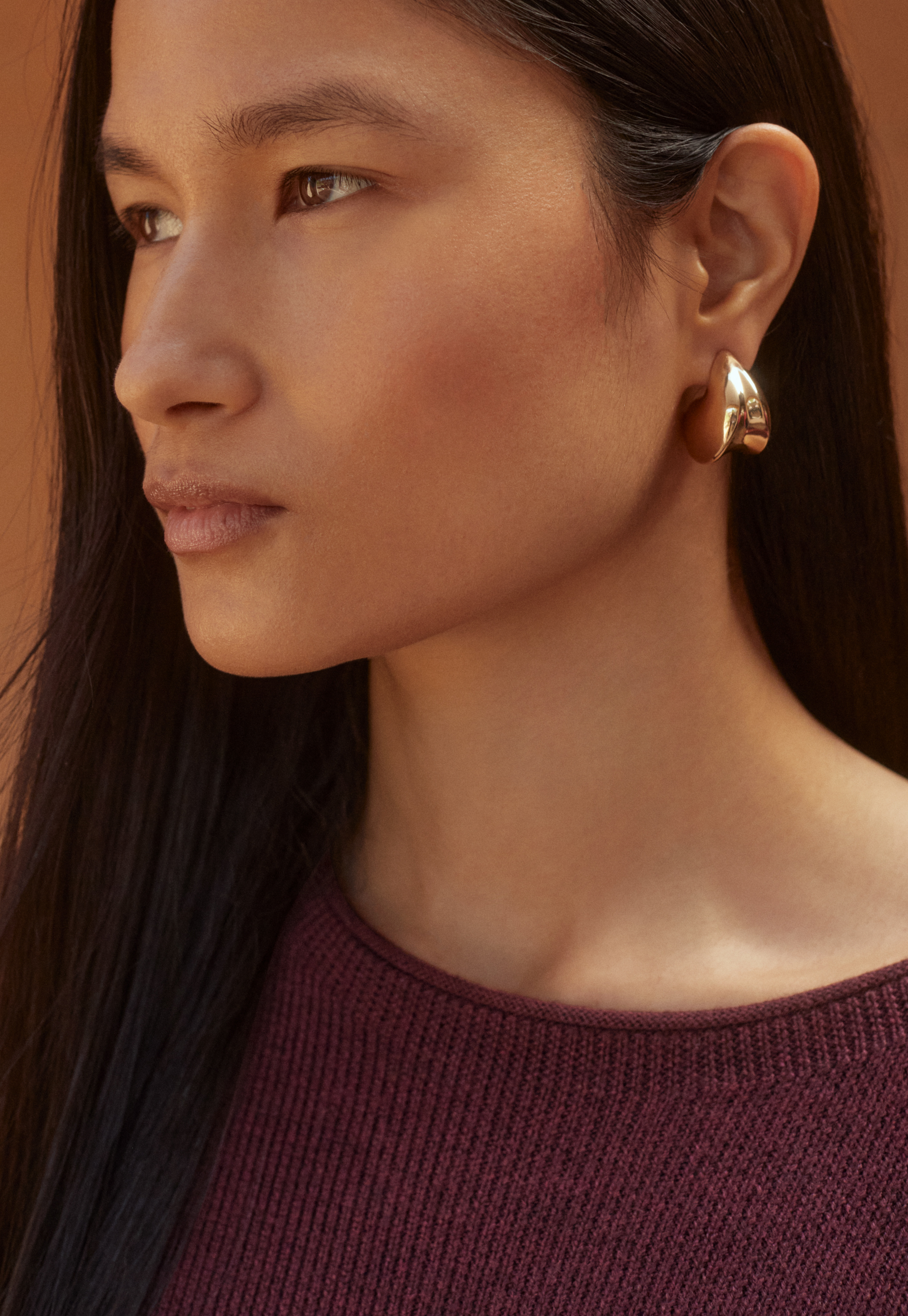 Poetry - Gold-plated chunky hoop earrings Poetry - Gold-plated chunky hoop earrings