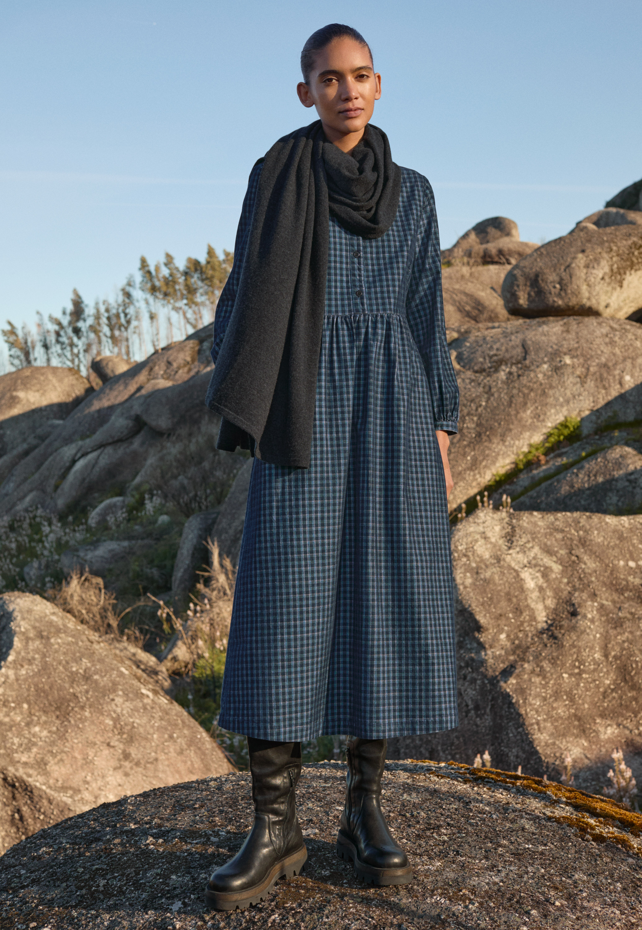ワンピース Corduroy Dress (Checker) Autumn Daze - Corduroy Overall Dress for Women | Roxy