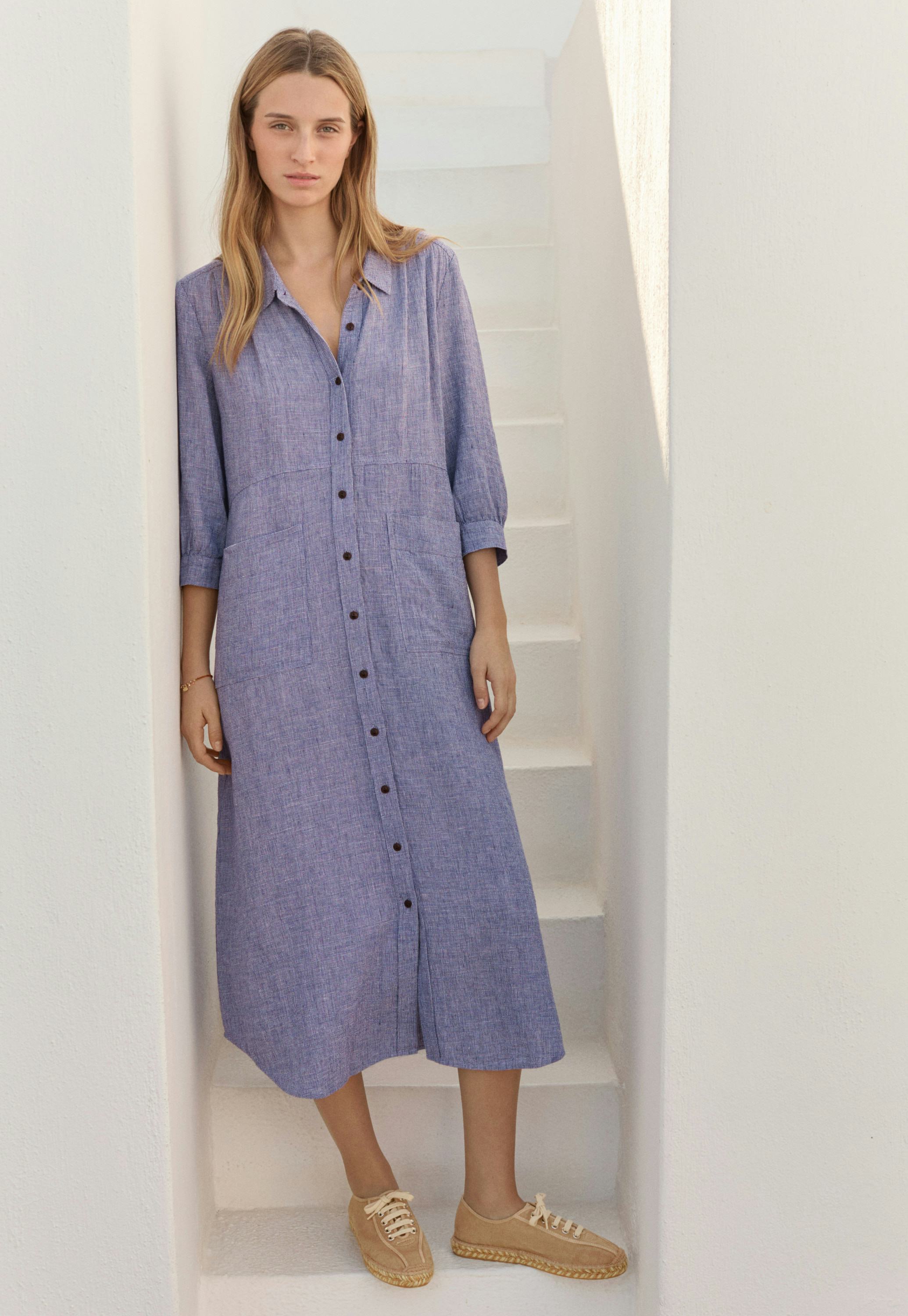 3/4 sleeve linen tunic dress 0010 3/4 sleeve linen tunic dress 0010