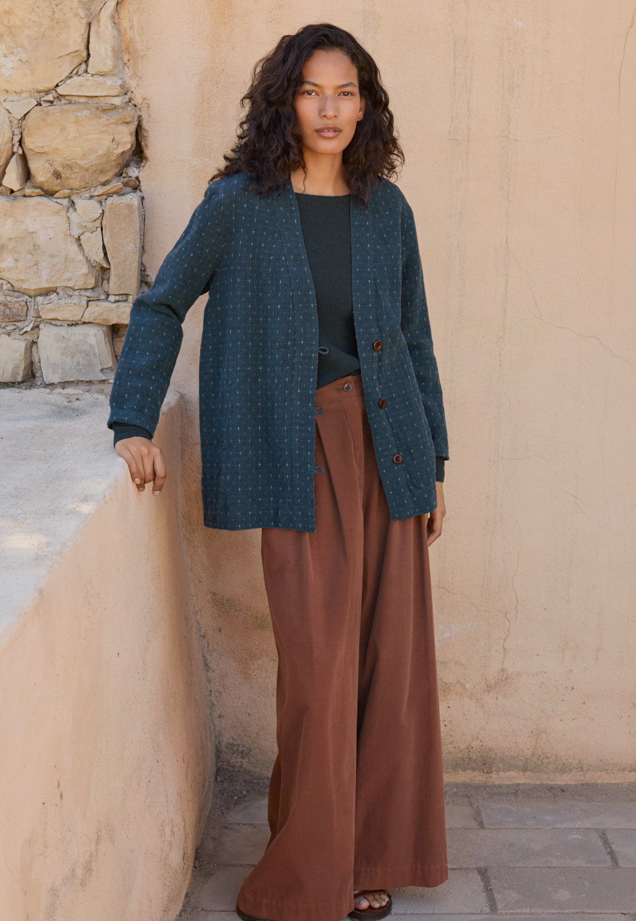POETRY - High-twist linen cross-pattern jacket