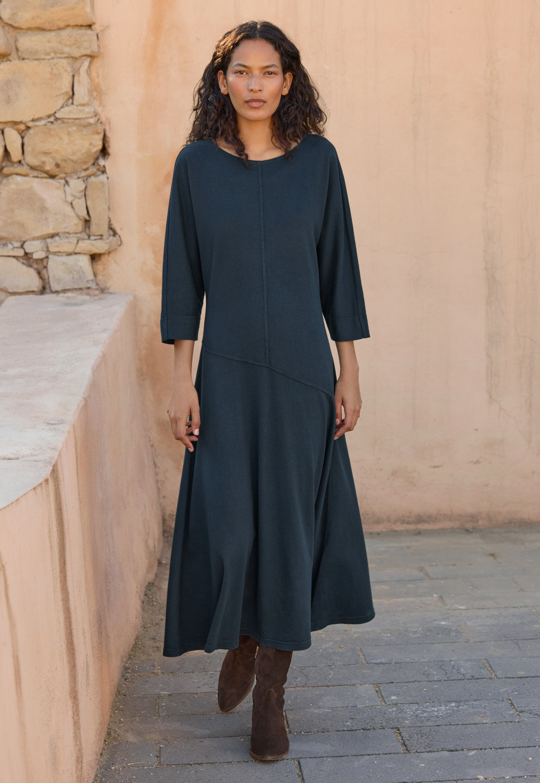 POETRY - Hemp & cotton jersey bias-cut dress