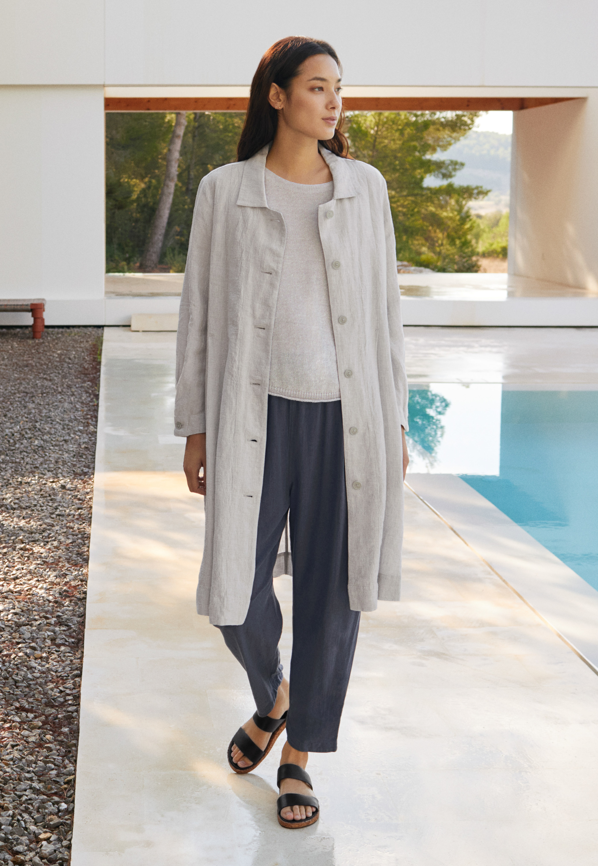 longline linen jacket