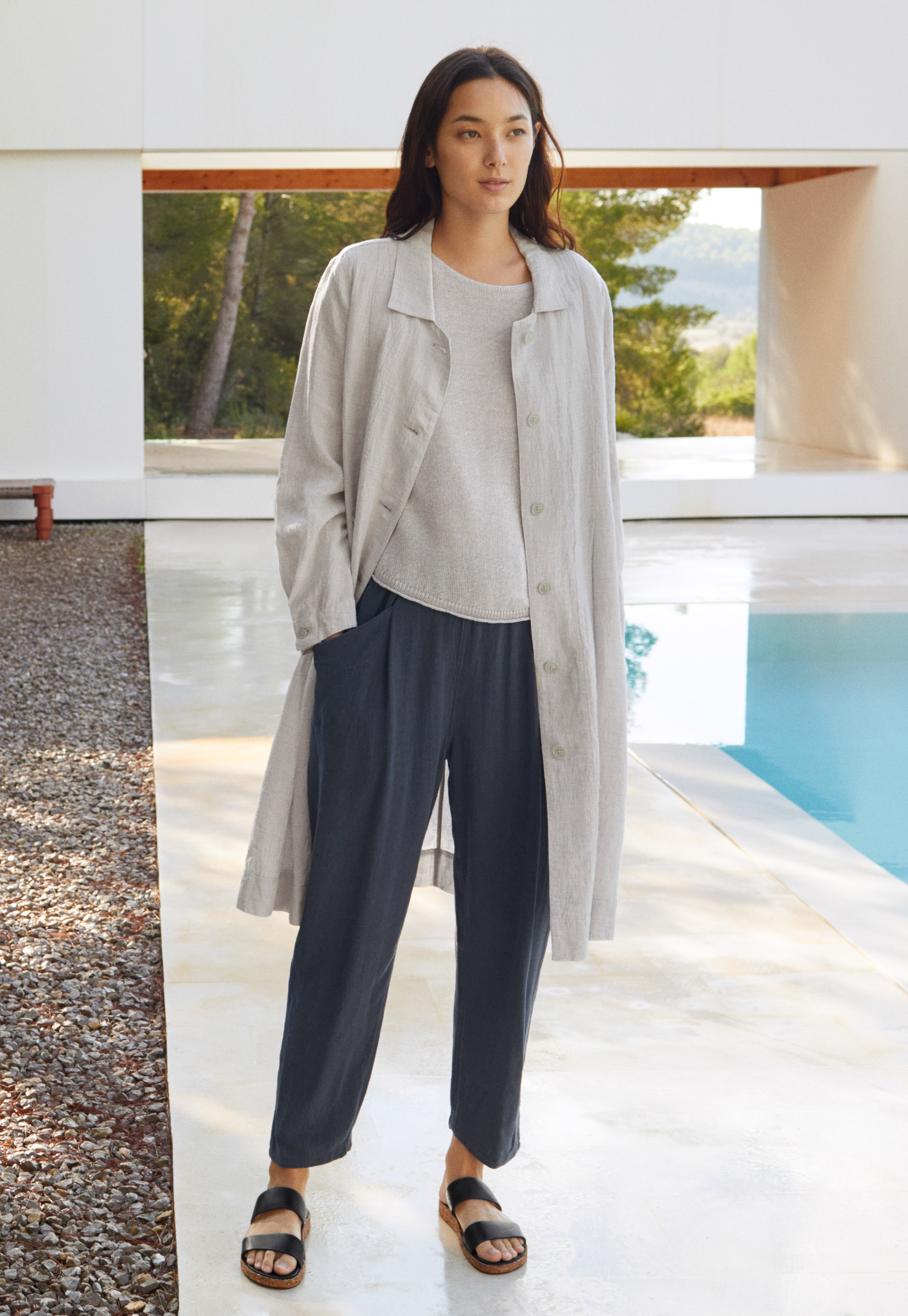 longline linen jacket