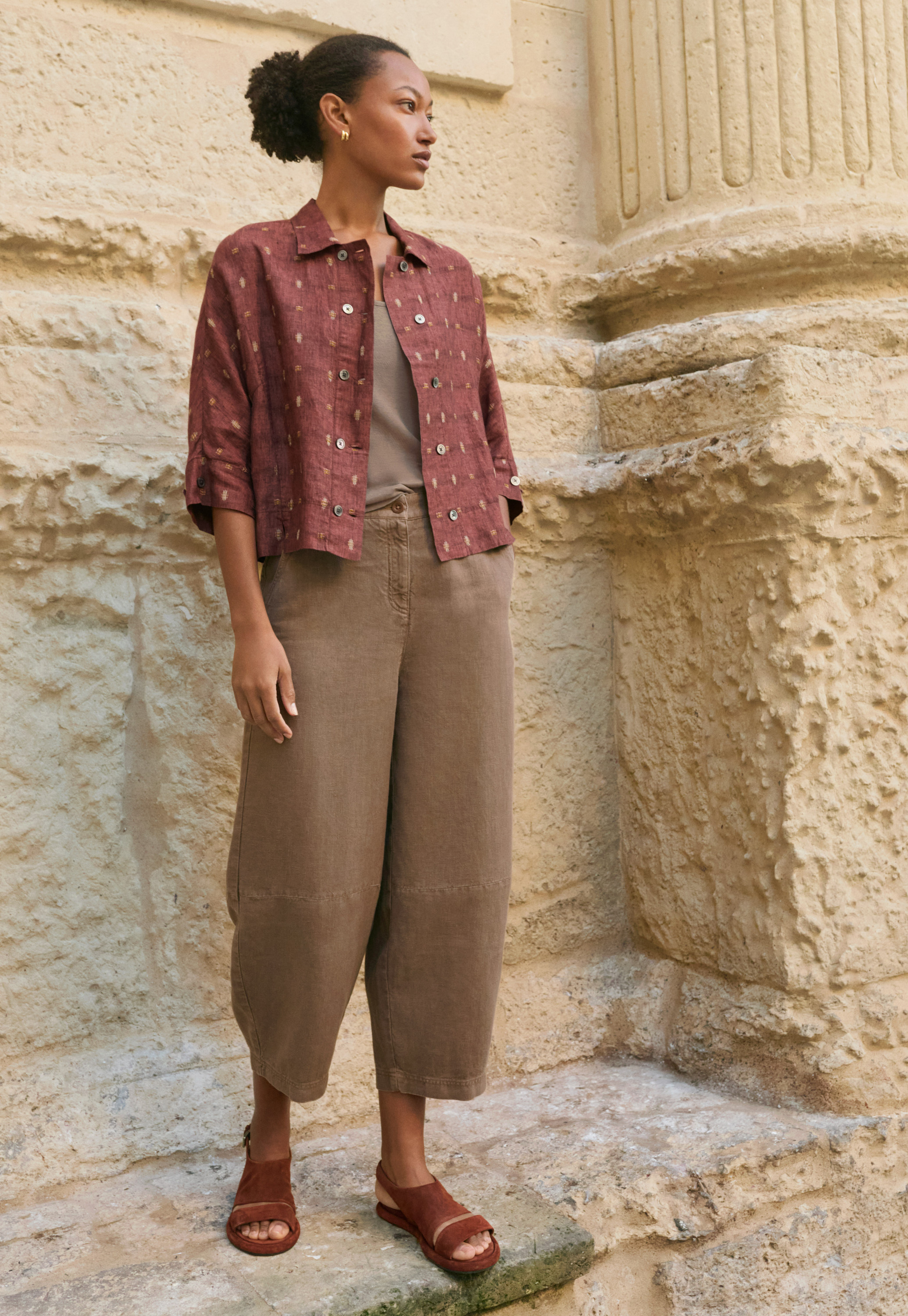 POETRY - Hemp & cotton indigo-dyed culottes