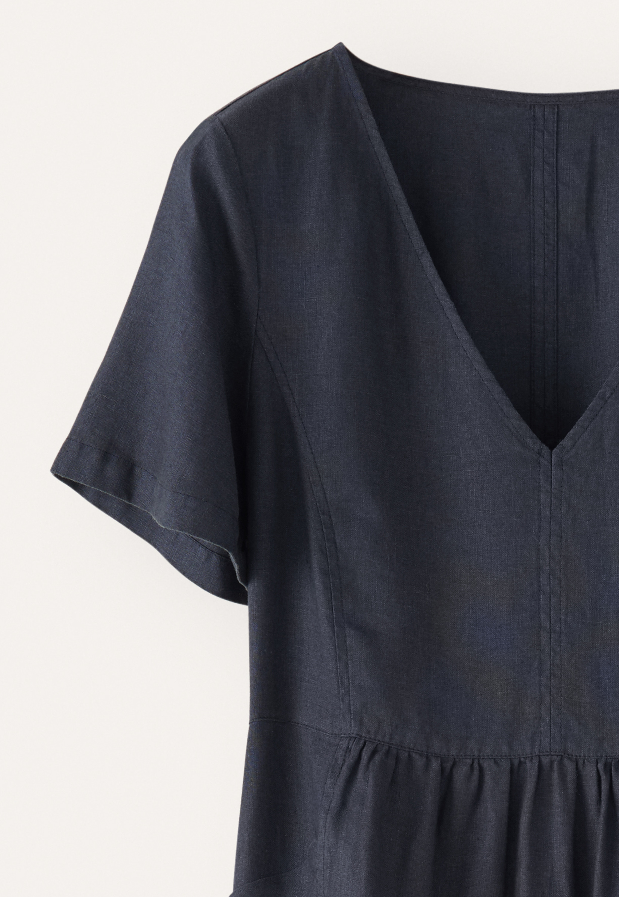 Poetry Short-sleeve v-neck linen dress