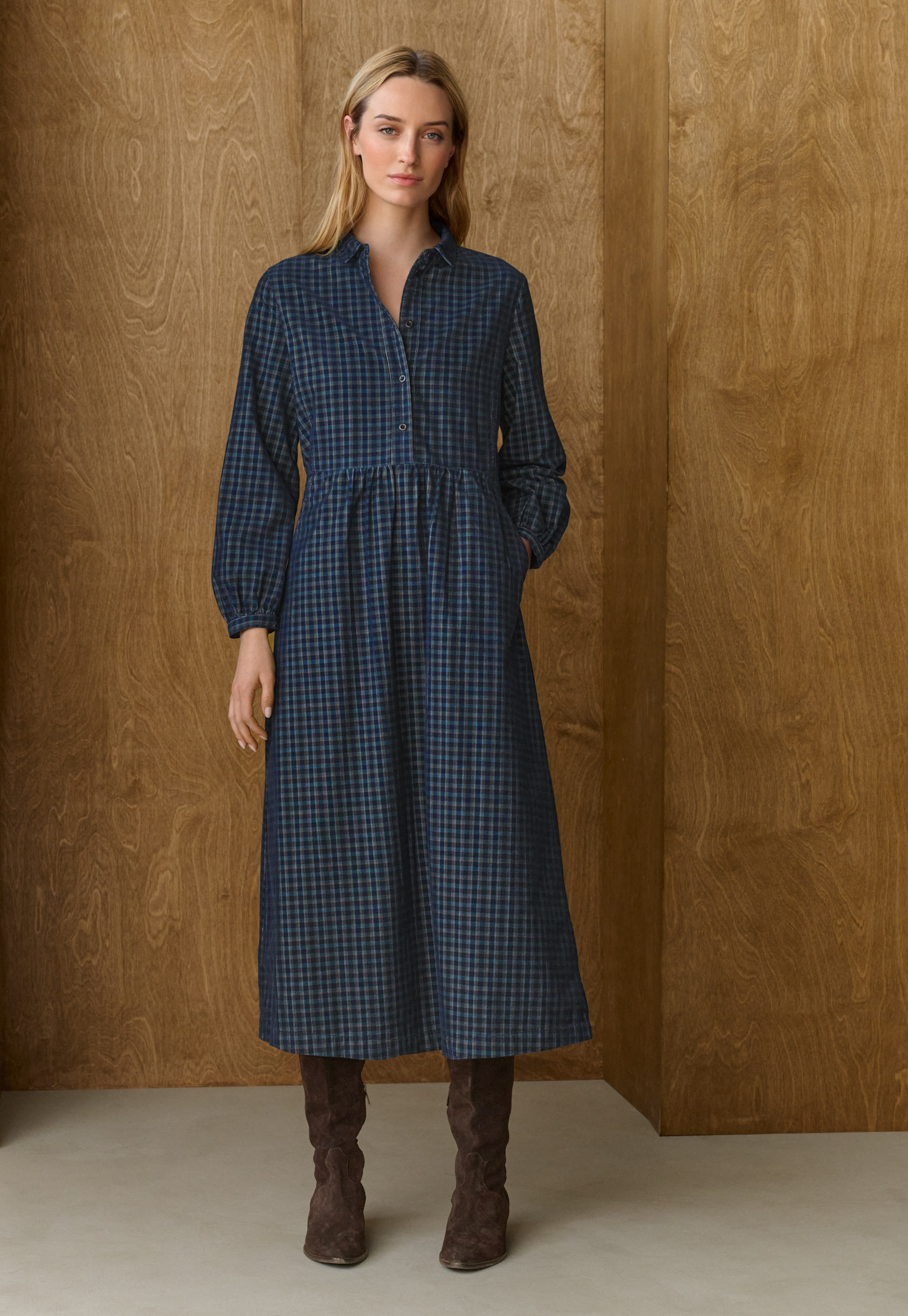 eve denim dress All About Coco Midi Size Cole Haan:8.5 and sweet tacked bows Foldable Toy Doll Blue Dress