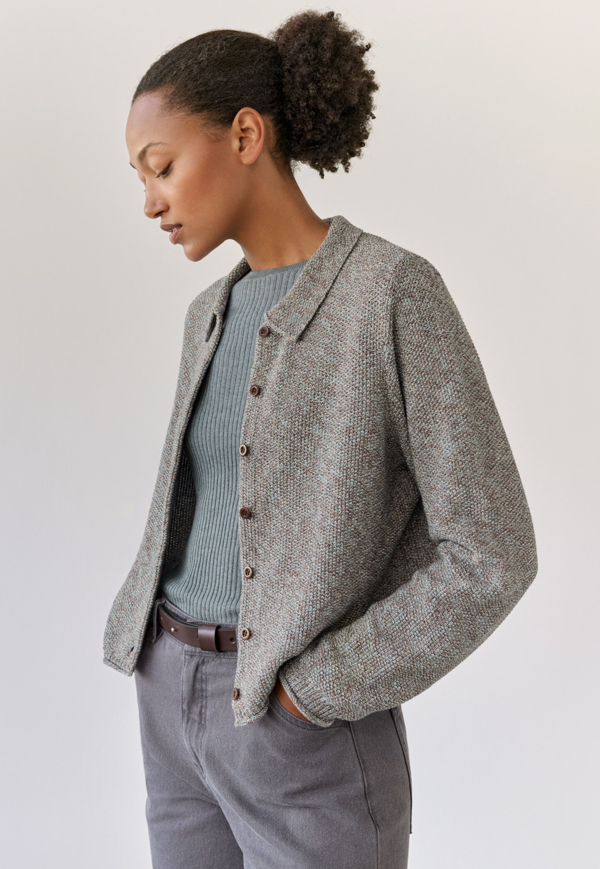 POETRY - Cotton moss-stitch cardigan