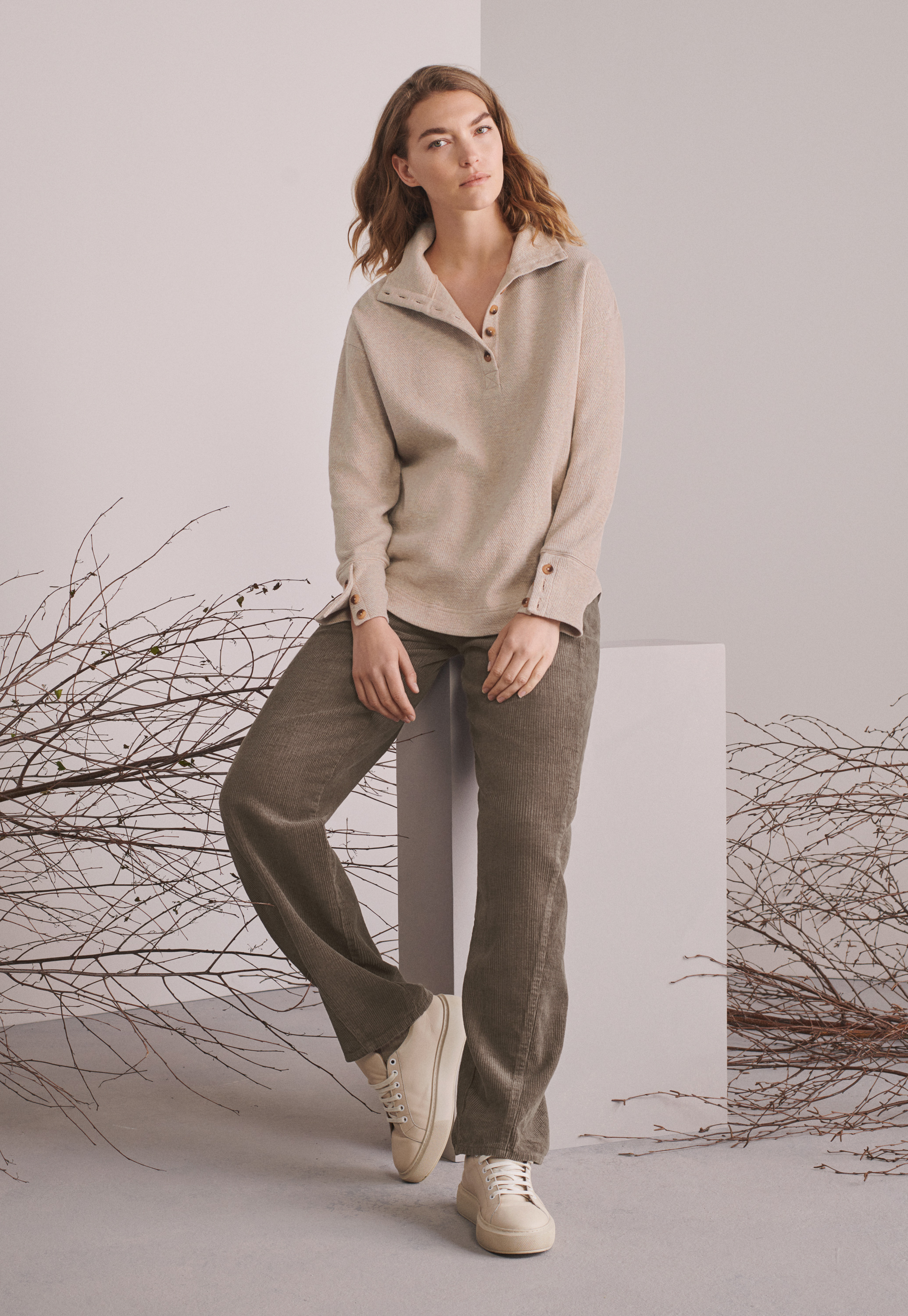 wide leg cord trousers womens