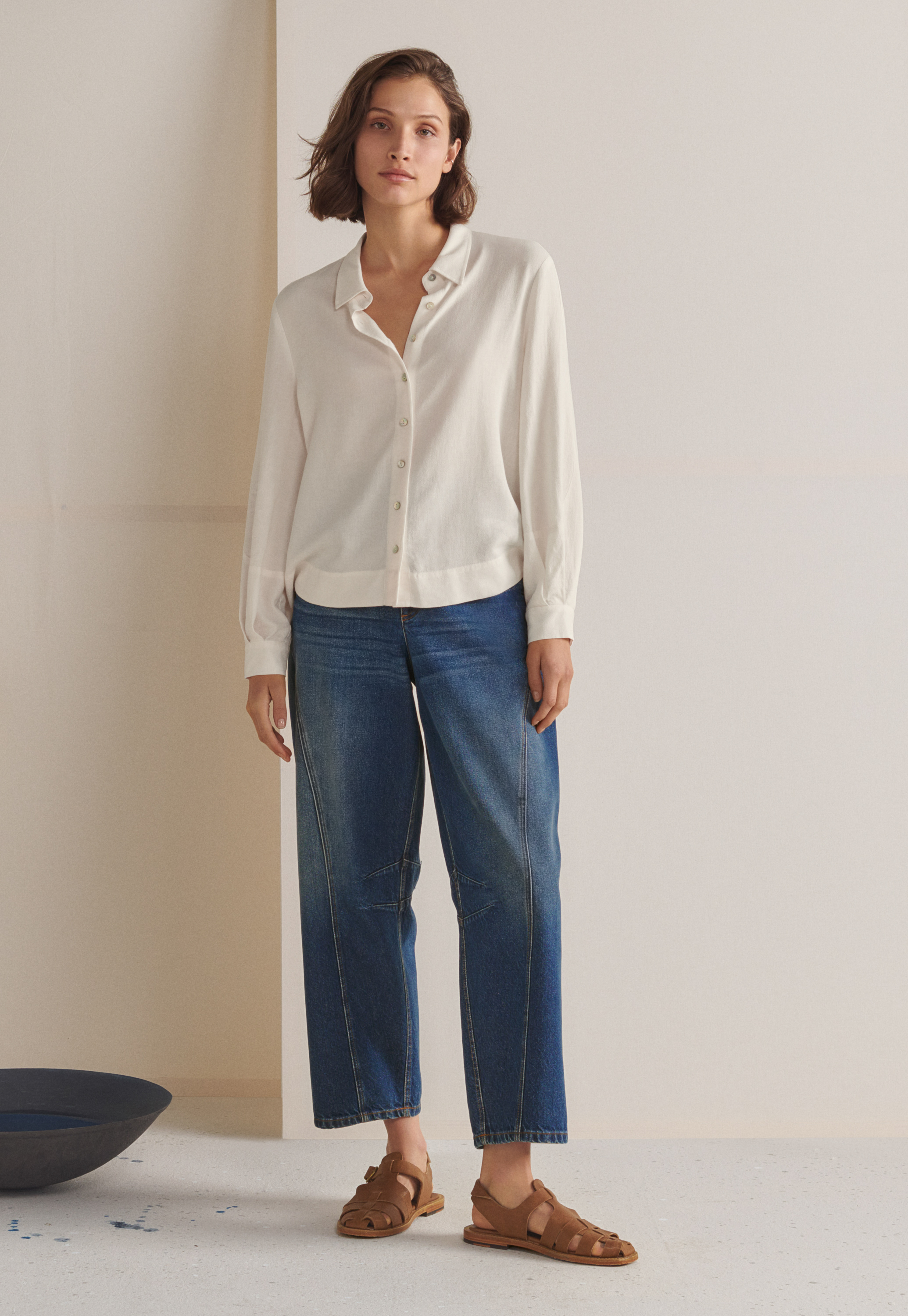 Poetry - Indigo-dyed denim curve-seam jeans