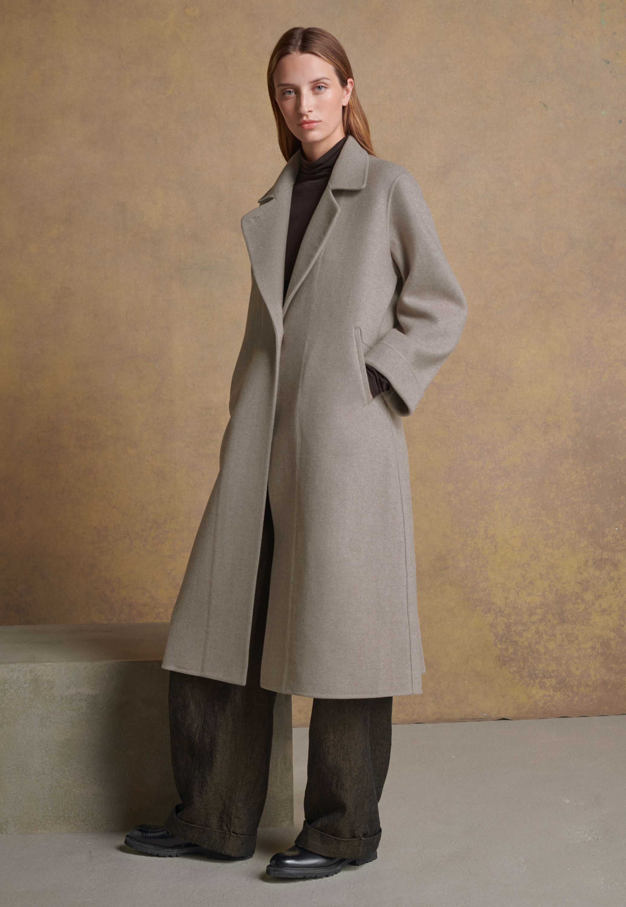 Taupe wool coat hotsell