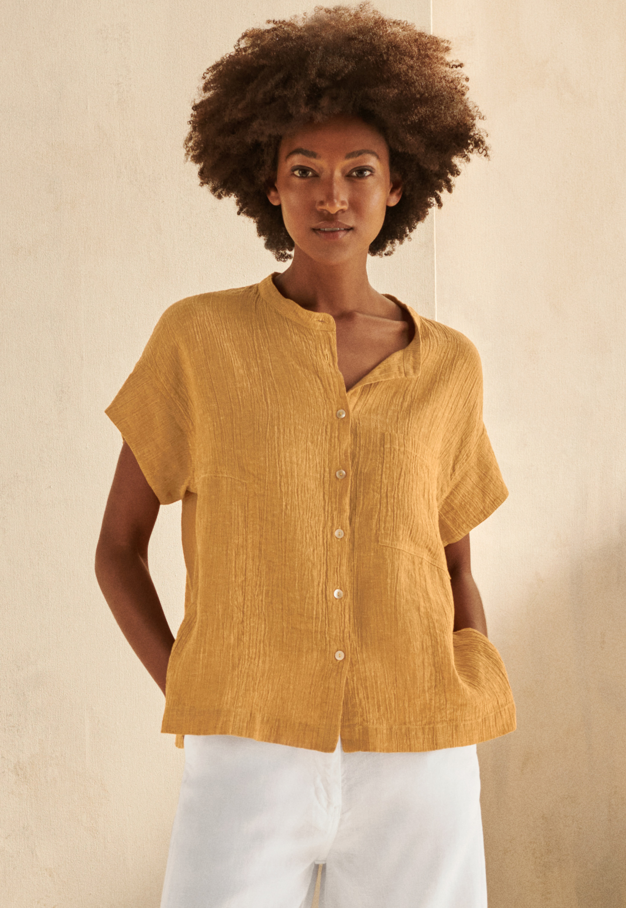 Crinkle cotton shirt Clearance