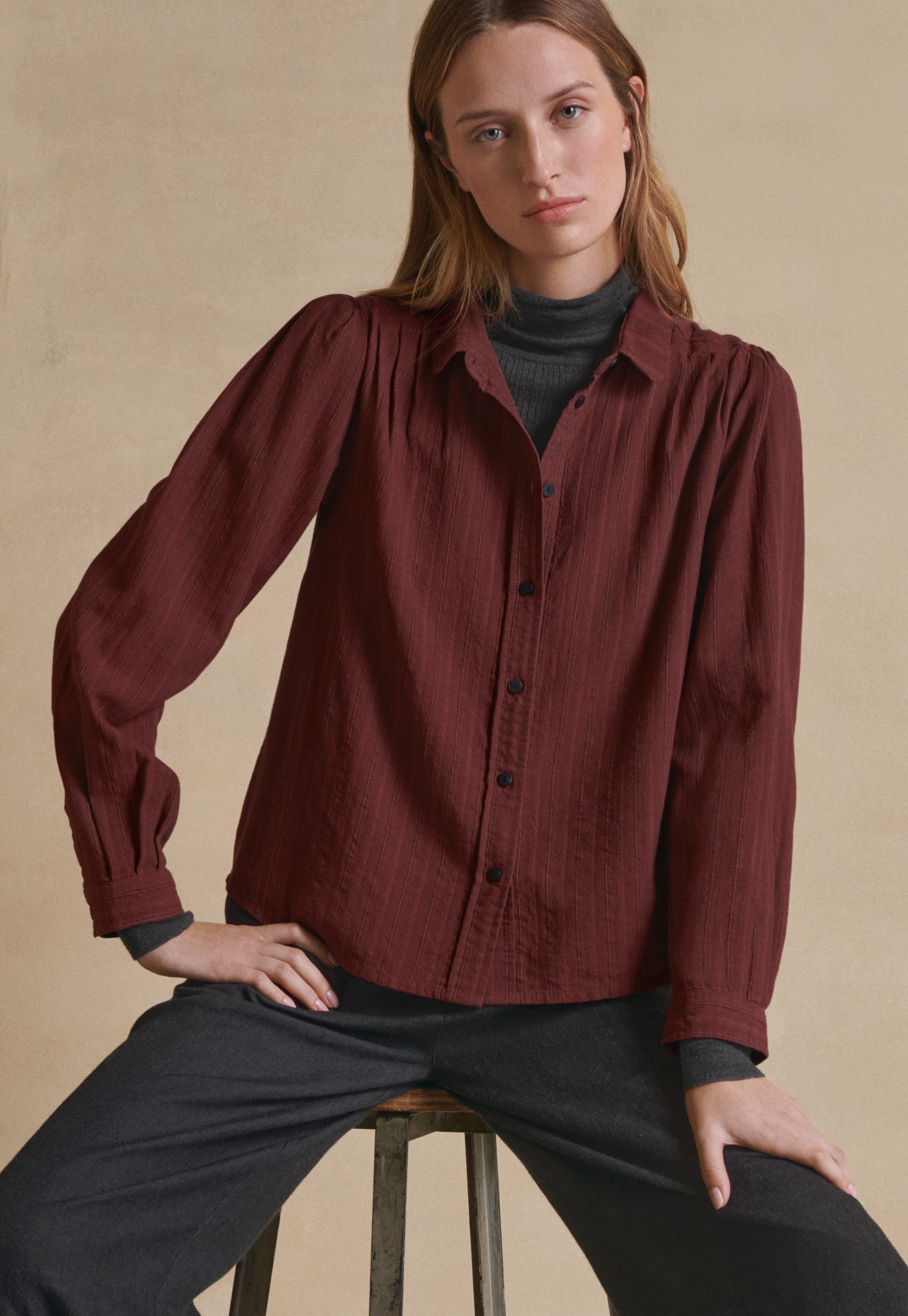 Brown dress shirt outlet