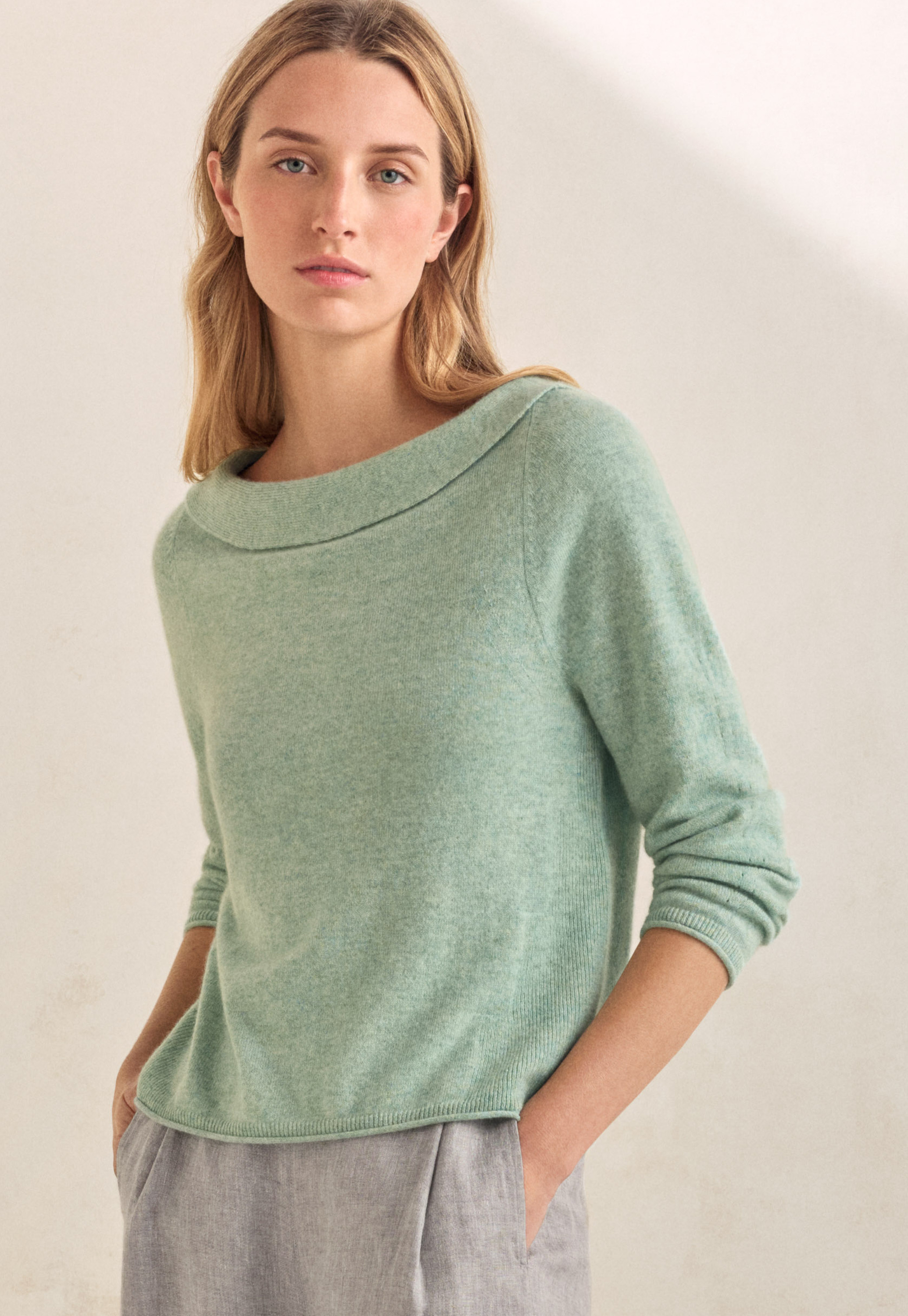 Raspberry L Merino Rib Boatneck | Women | | Cubus