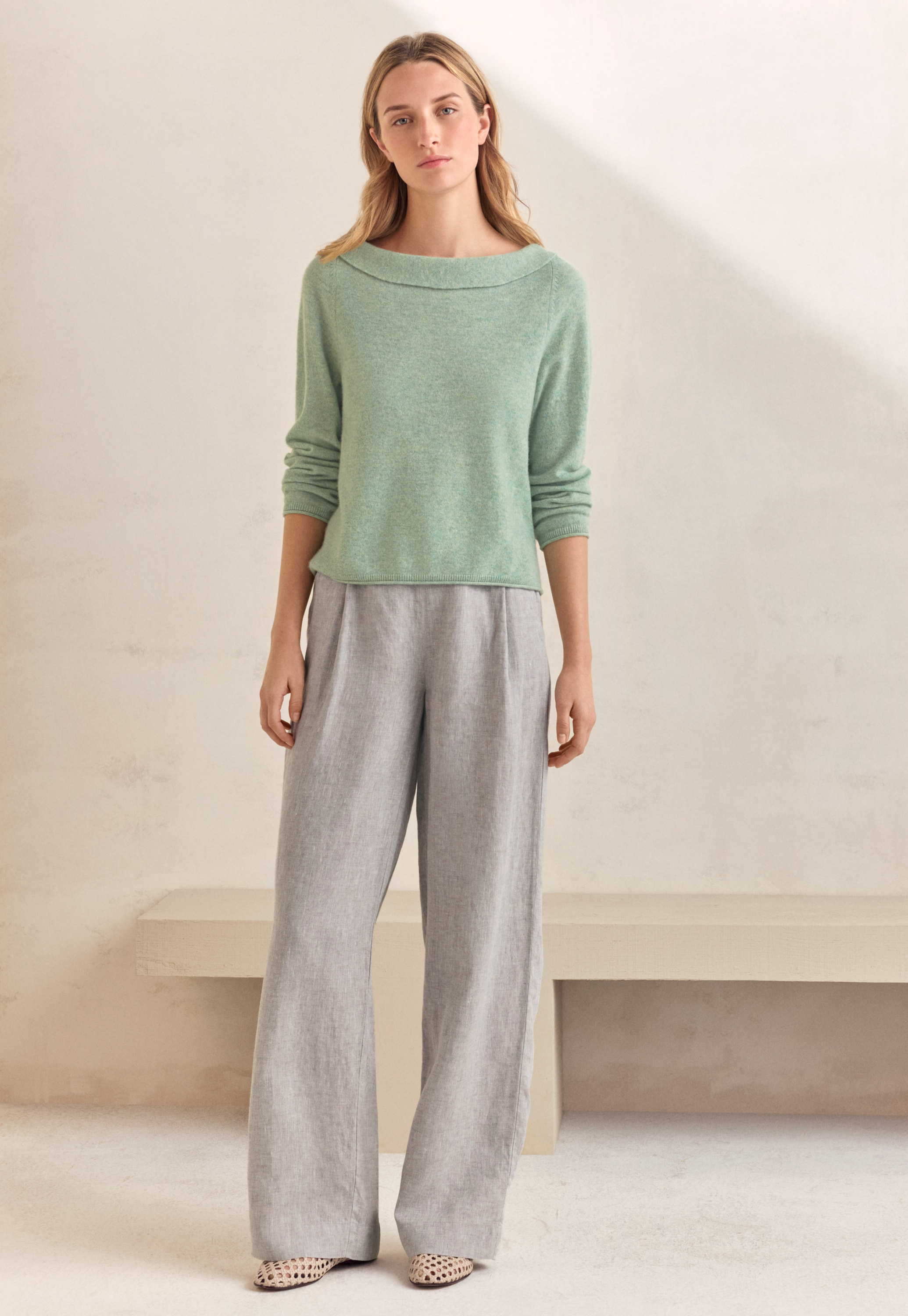 Poetry - Cashmere turn-over boat-neck sweater