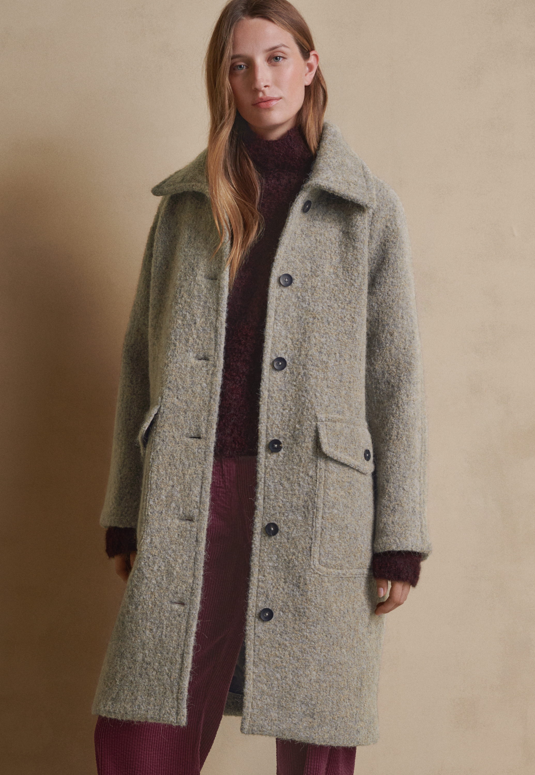 Poetry Alpaca wool raglan sleeve coat