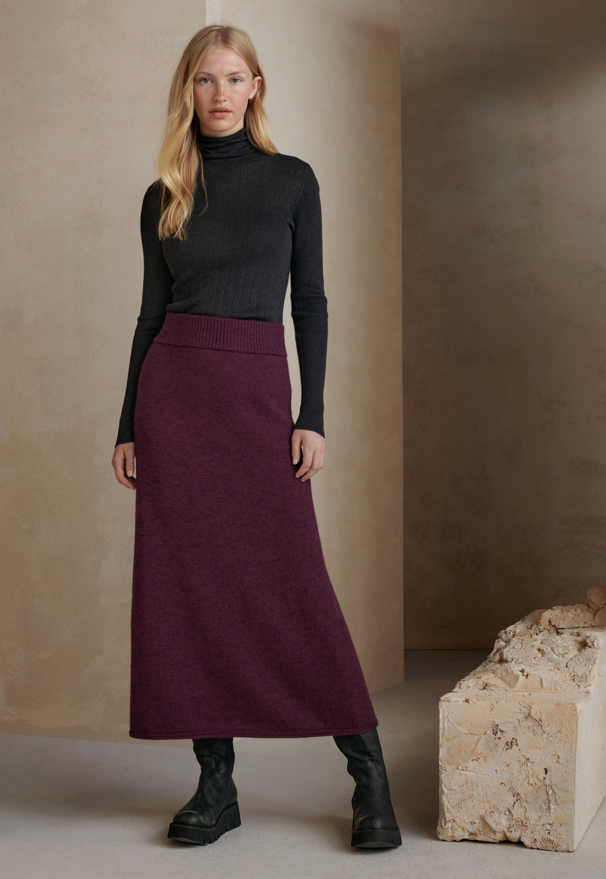 Poetry - Alpaca & wool knitted skirt