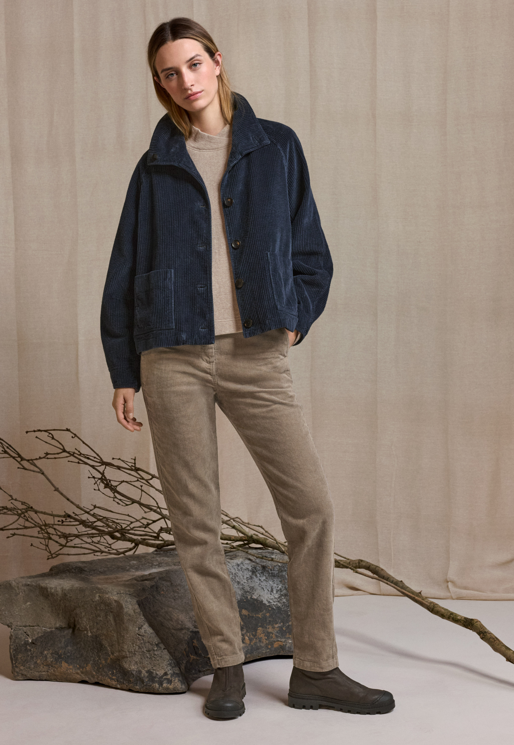 Poetry - Cotton jersey cross-over neck sweatshirt