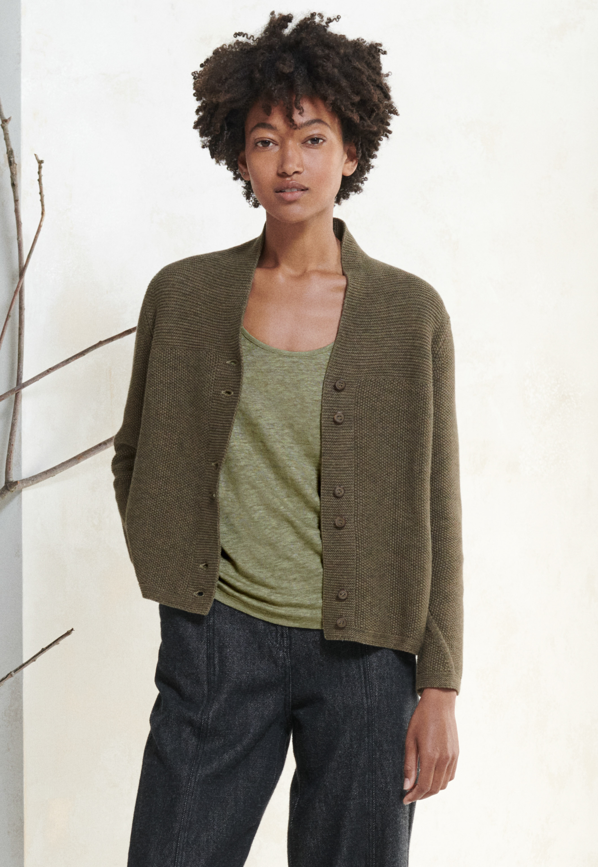 Poetry - Button-front cotton cardigan