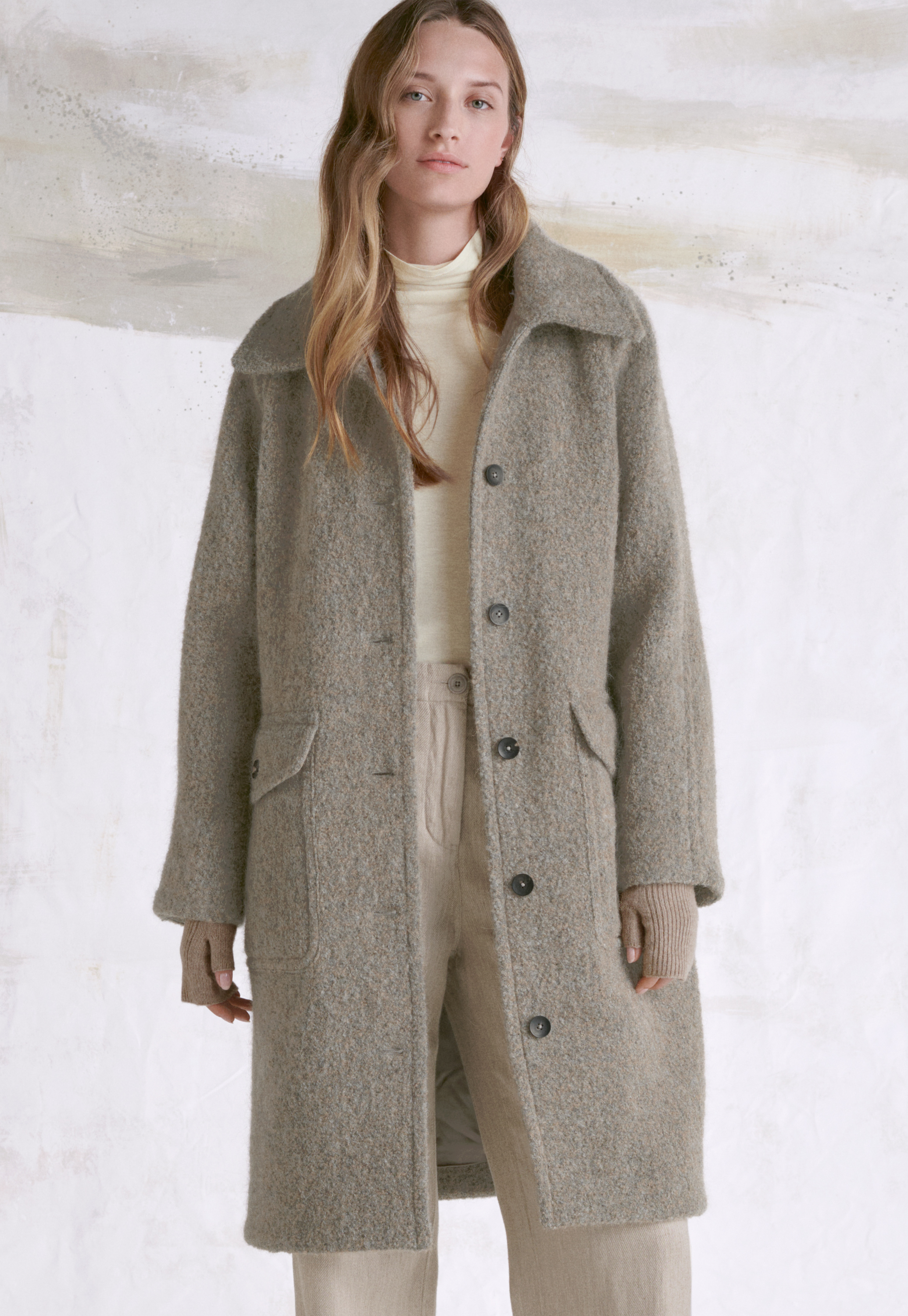 Poetry Alpaca wool raglan sleeve coat