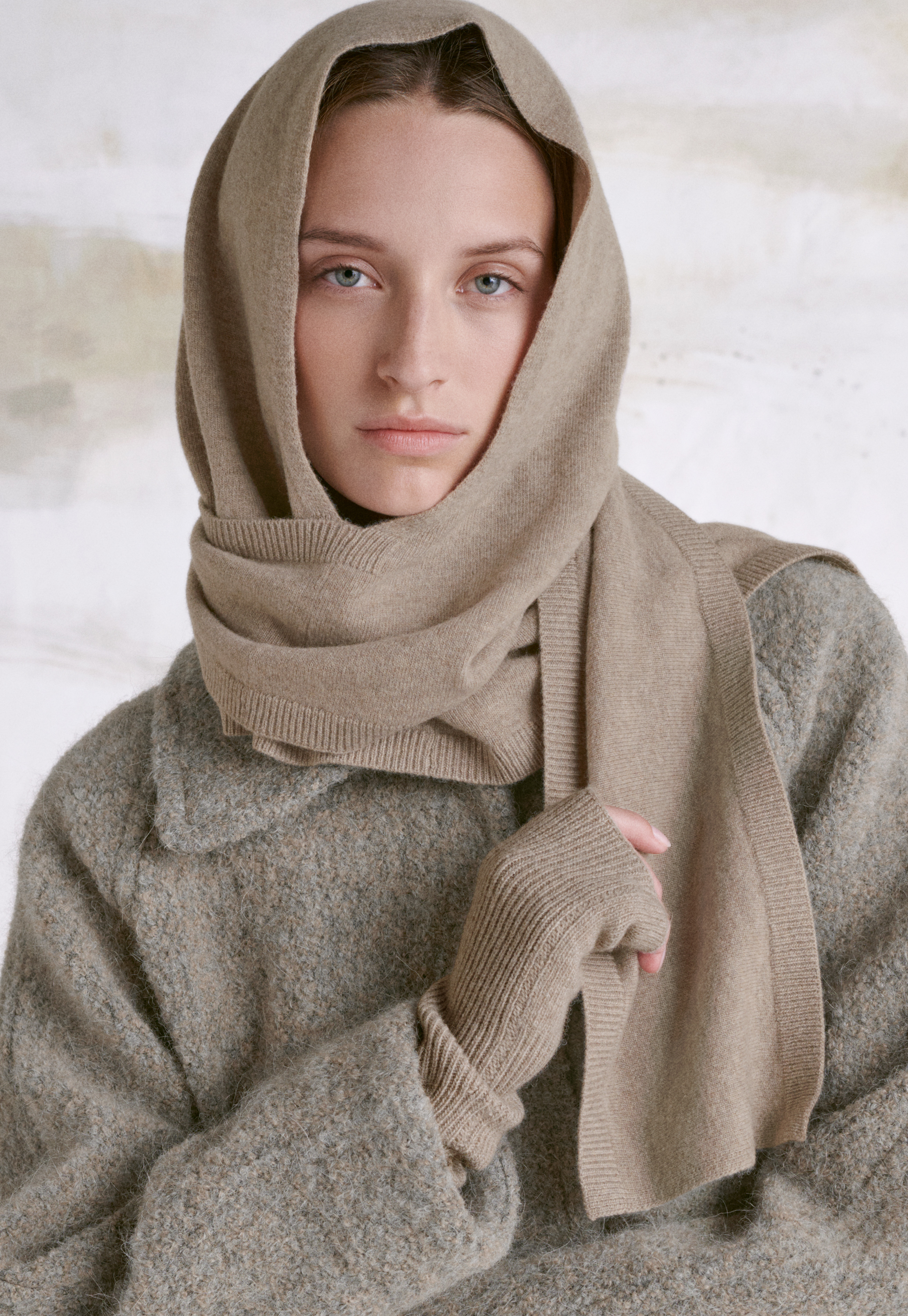 peep inside head wool knit scarf 柴田ひかり peep inside head wool knit scarf 柴田ひかり