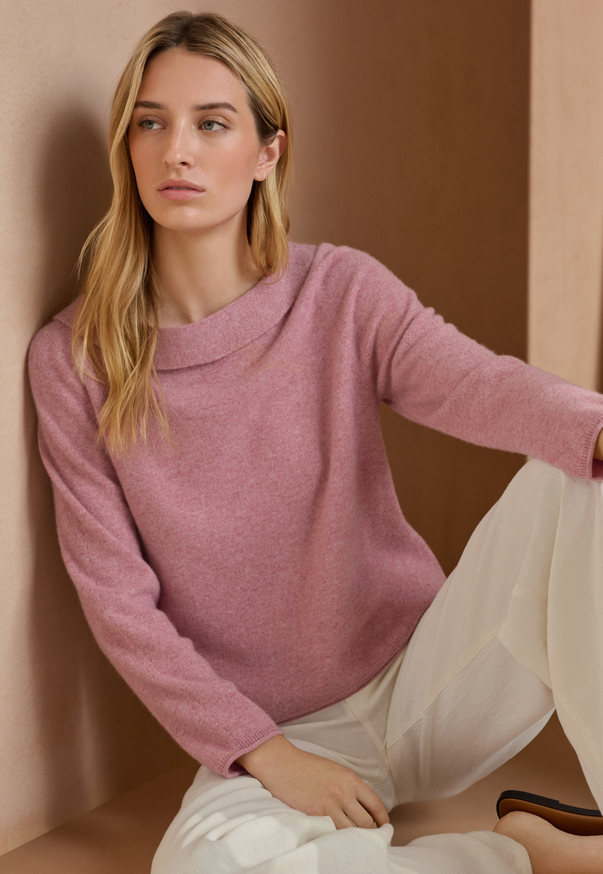 POETRY - Cashmere turn-over boat-neck sweater