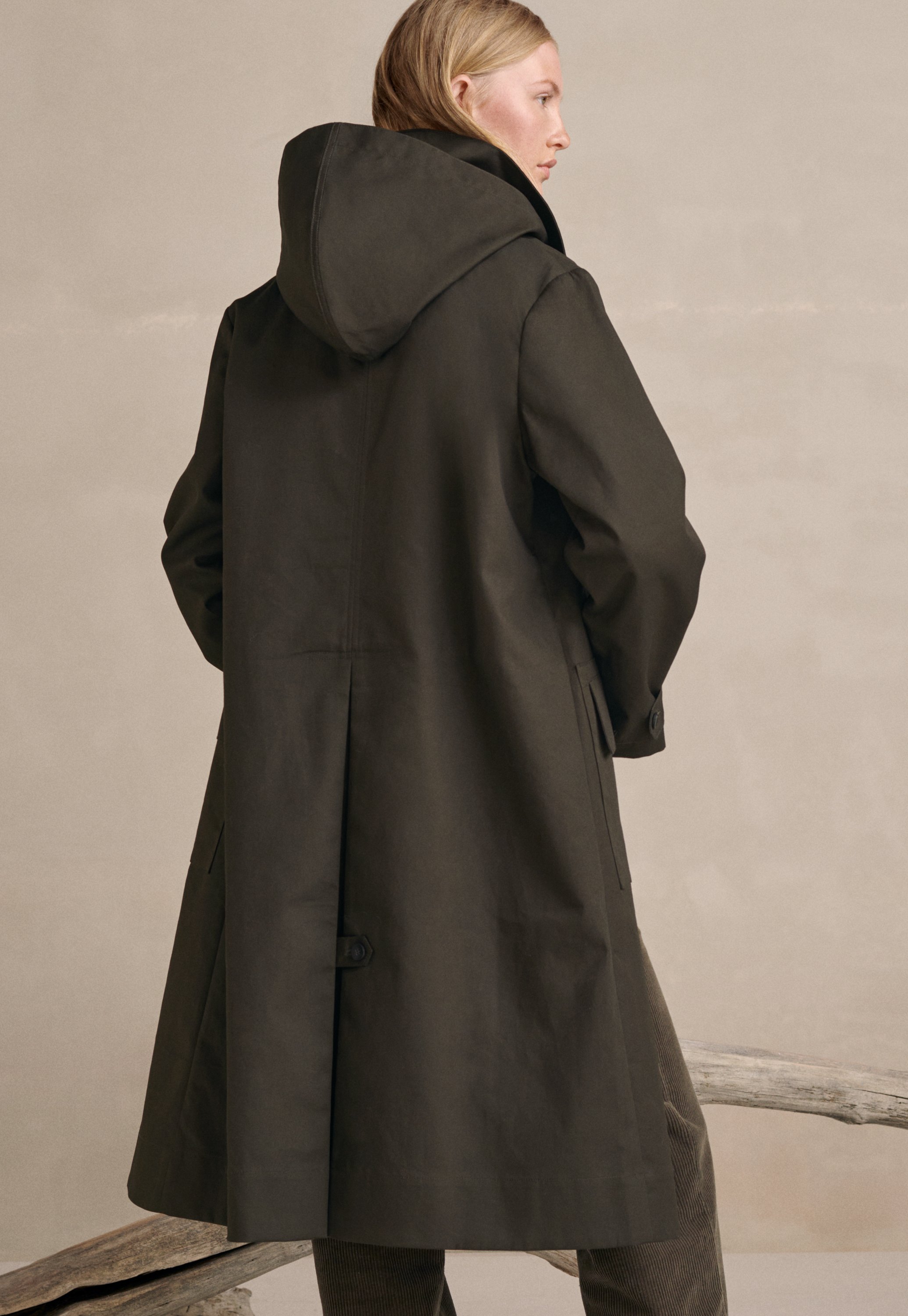 Hooded long trench coat deals