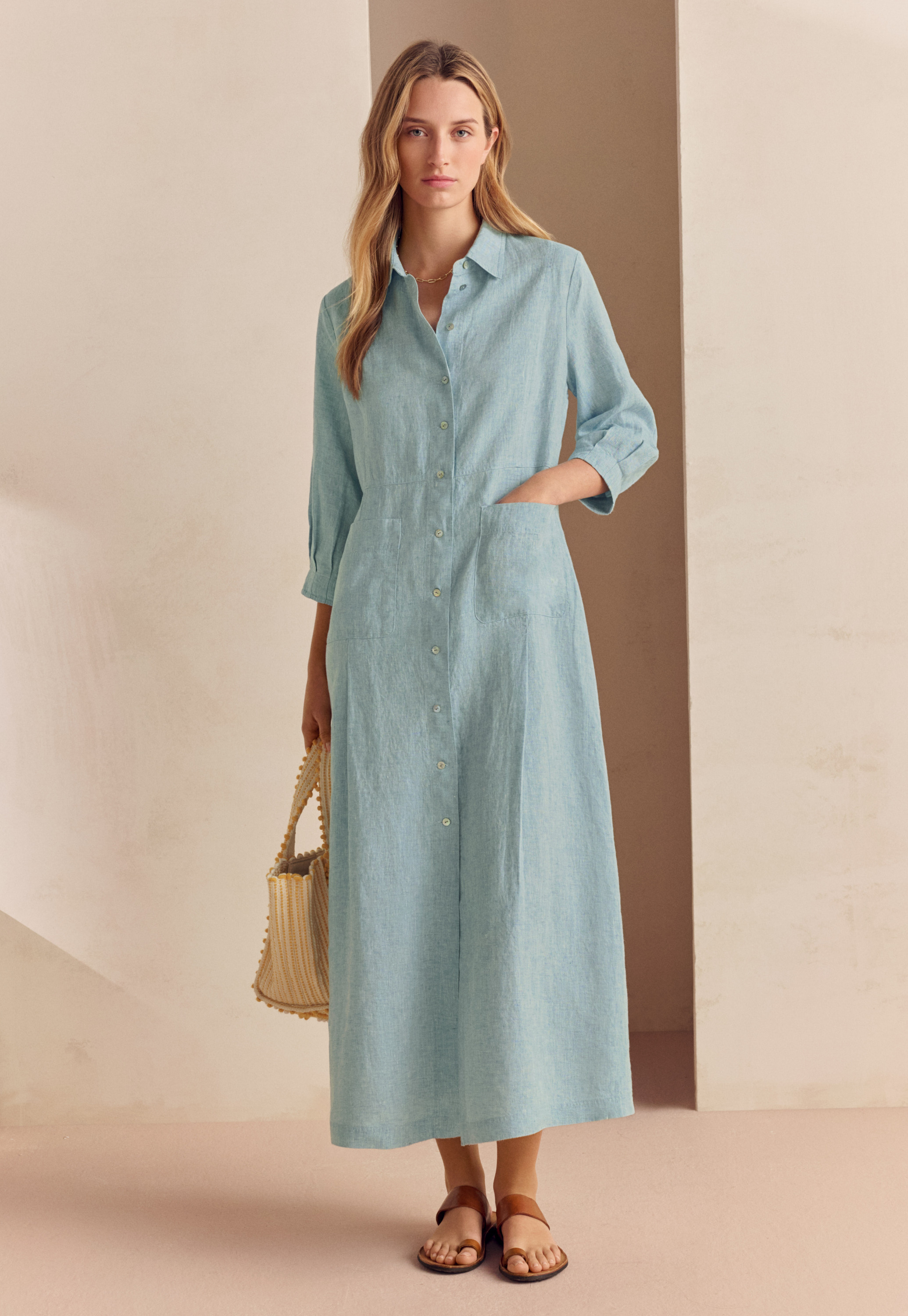 Linen Dress Long Sleeve Cotton Maxi Dress Uk PAIDAXING Cotton