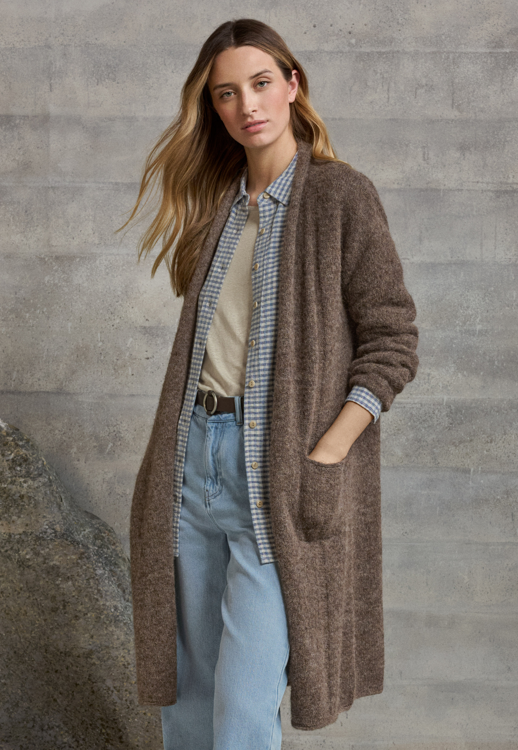 crepuscule Moss Stitch Cardigan 茶　美品　 2 crepuscule Moss Stitch V Neck Cardigan Brick - BISHOOL