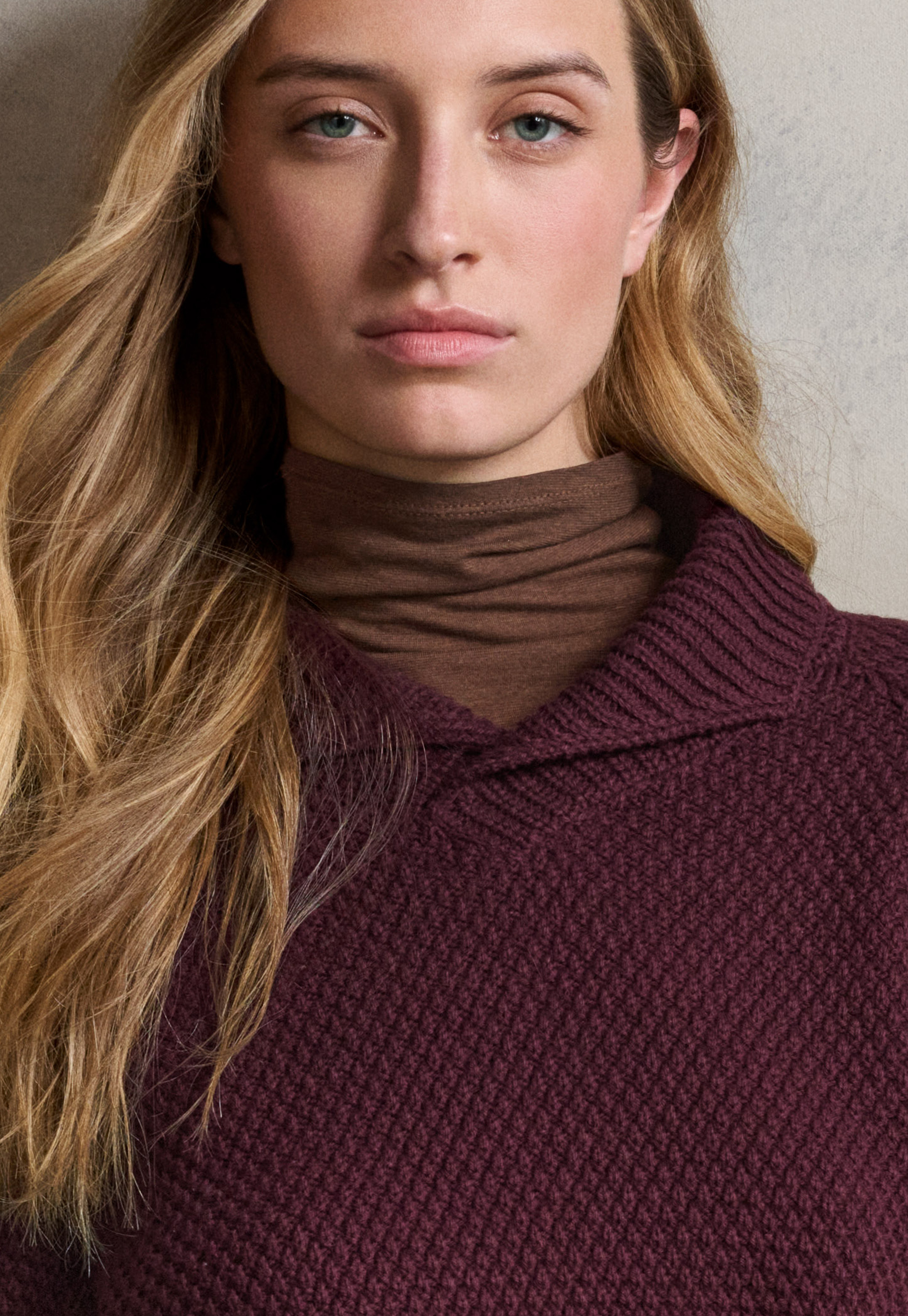 POETRY - Cotton moss-stitch collared sweater