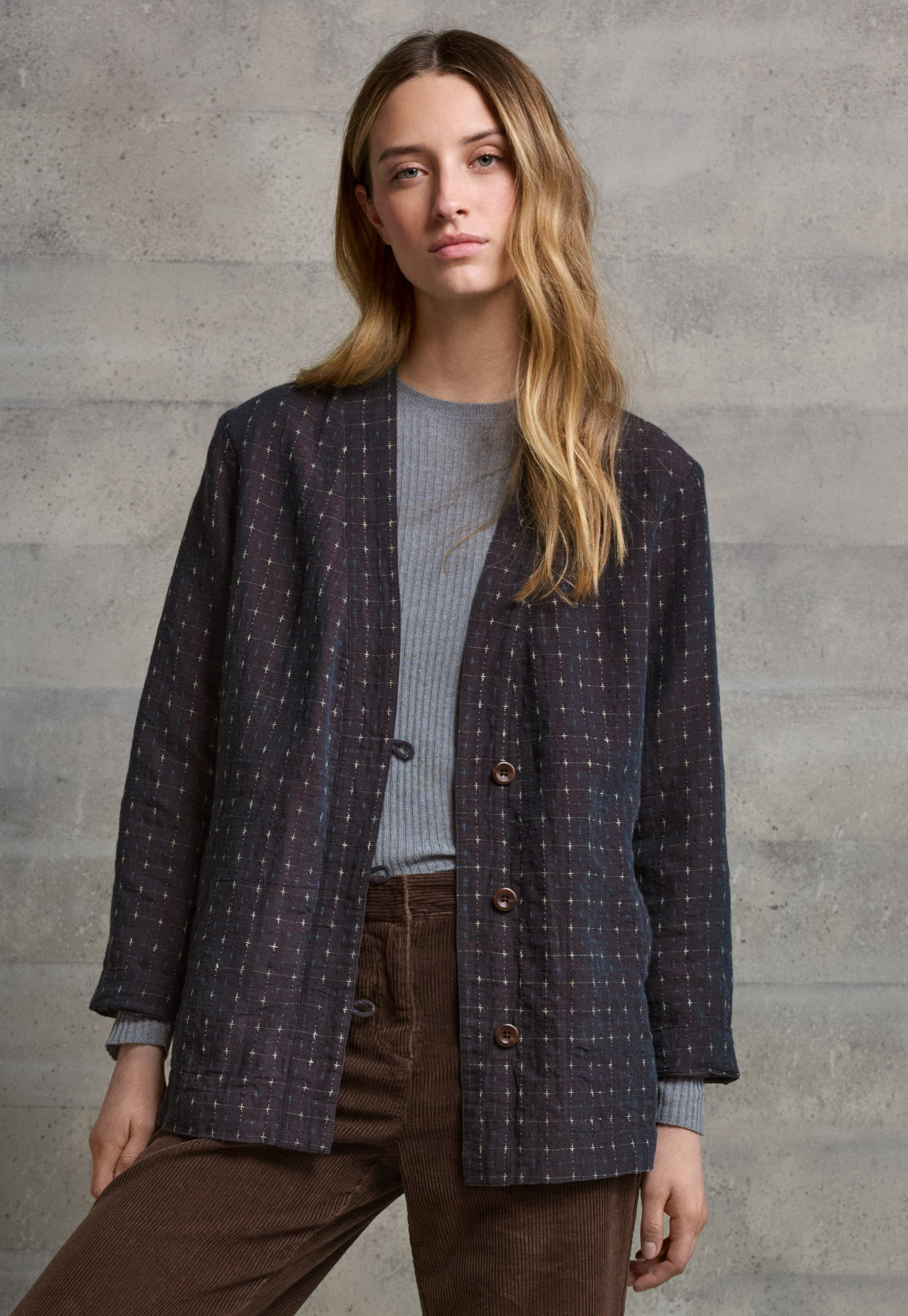 ジャケット・アウター Silk Polyester Shawl Collar Down Coat T25_EJQ01_PEWTER_022_1200x1200