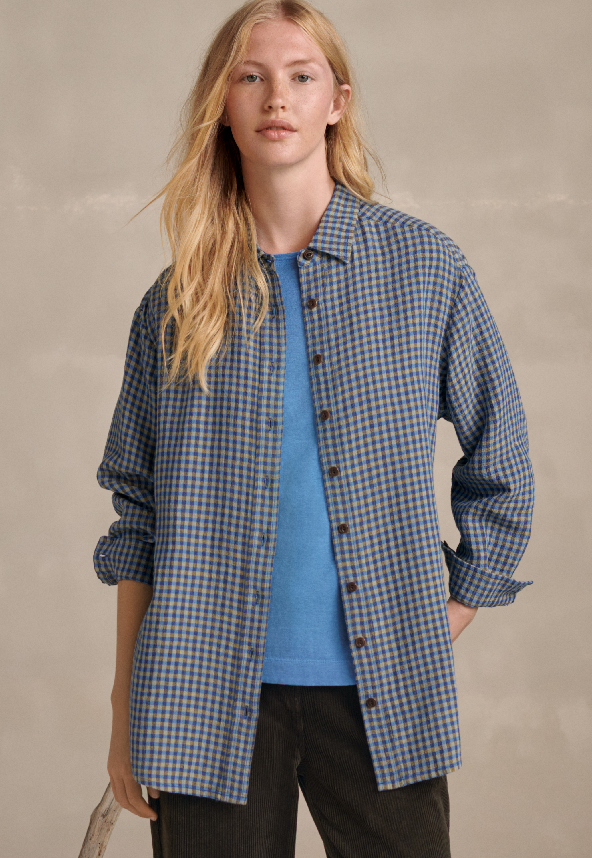 Poetry - Gingham checked linen shirt