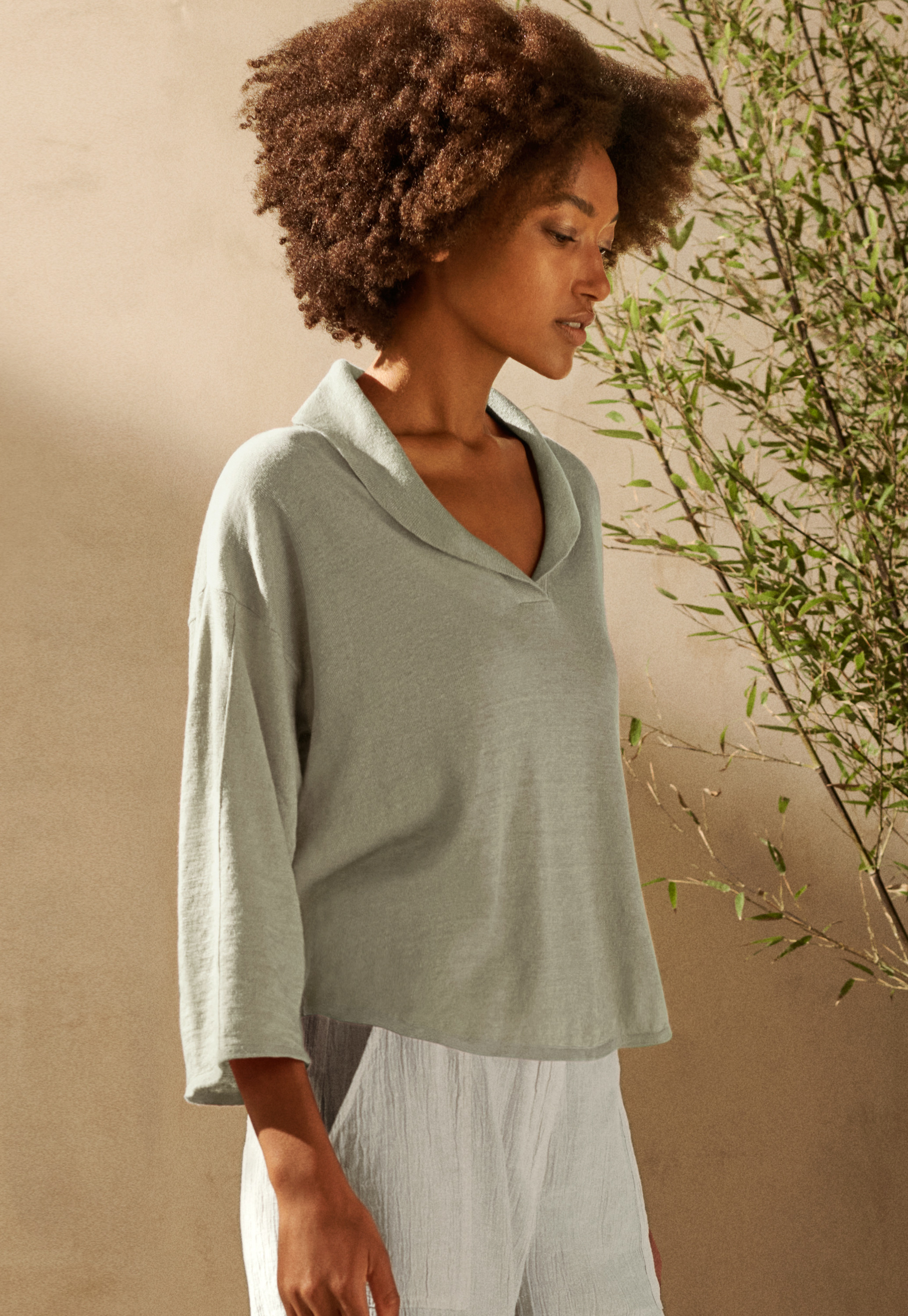 Poetry - Linen shawl-collar sweater