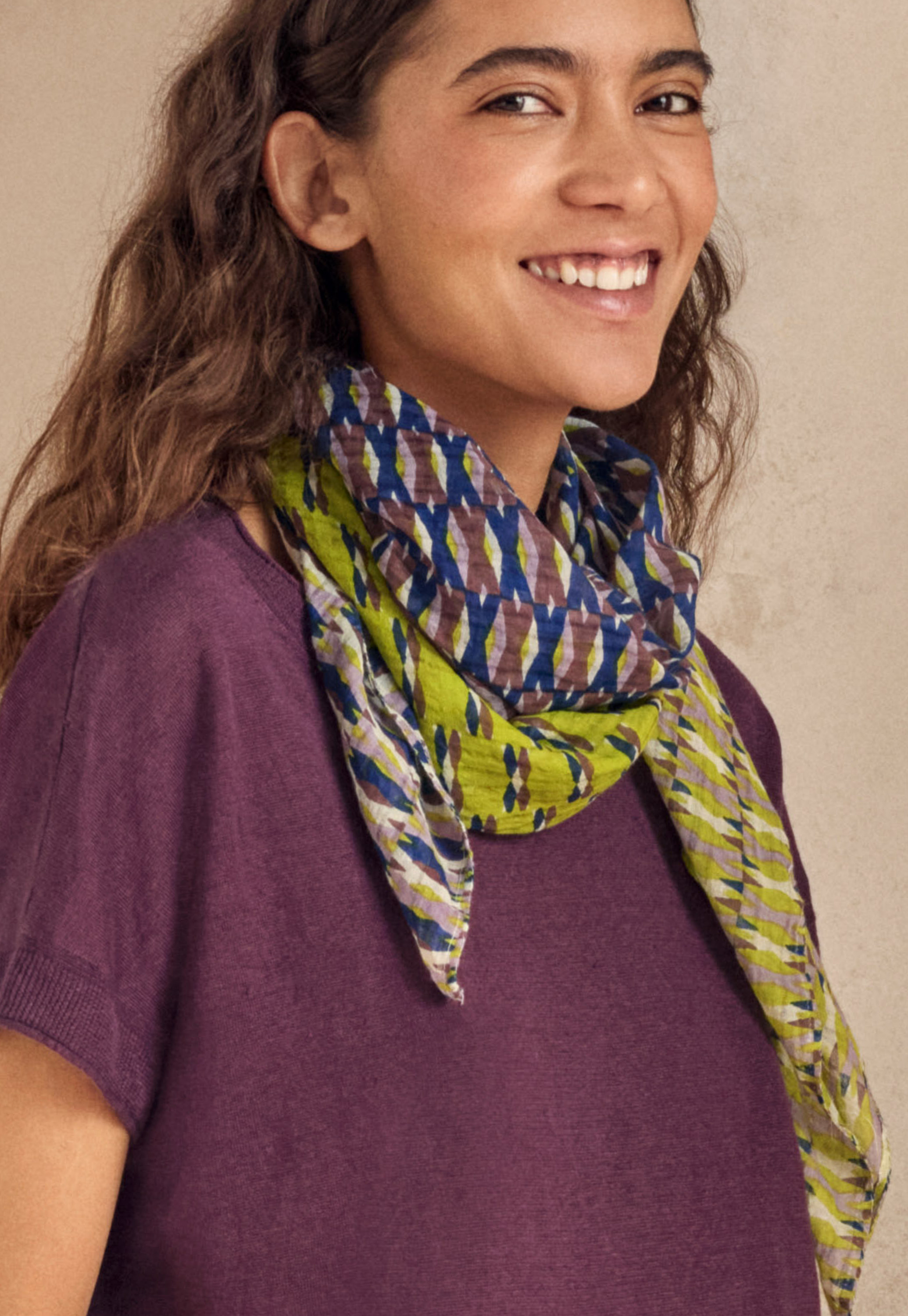 Poetry - Lime print square scarf