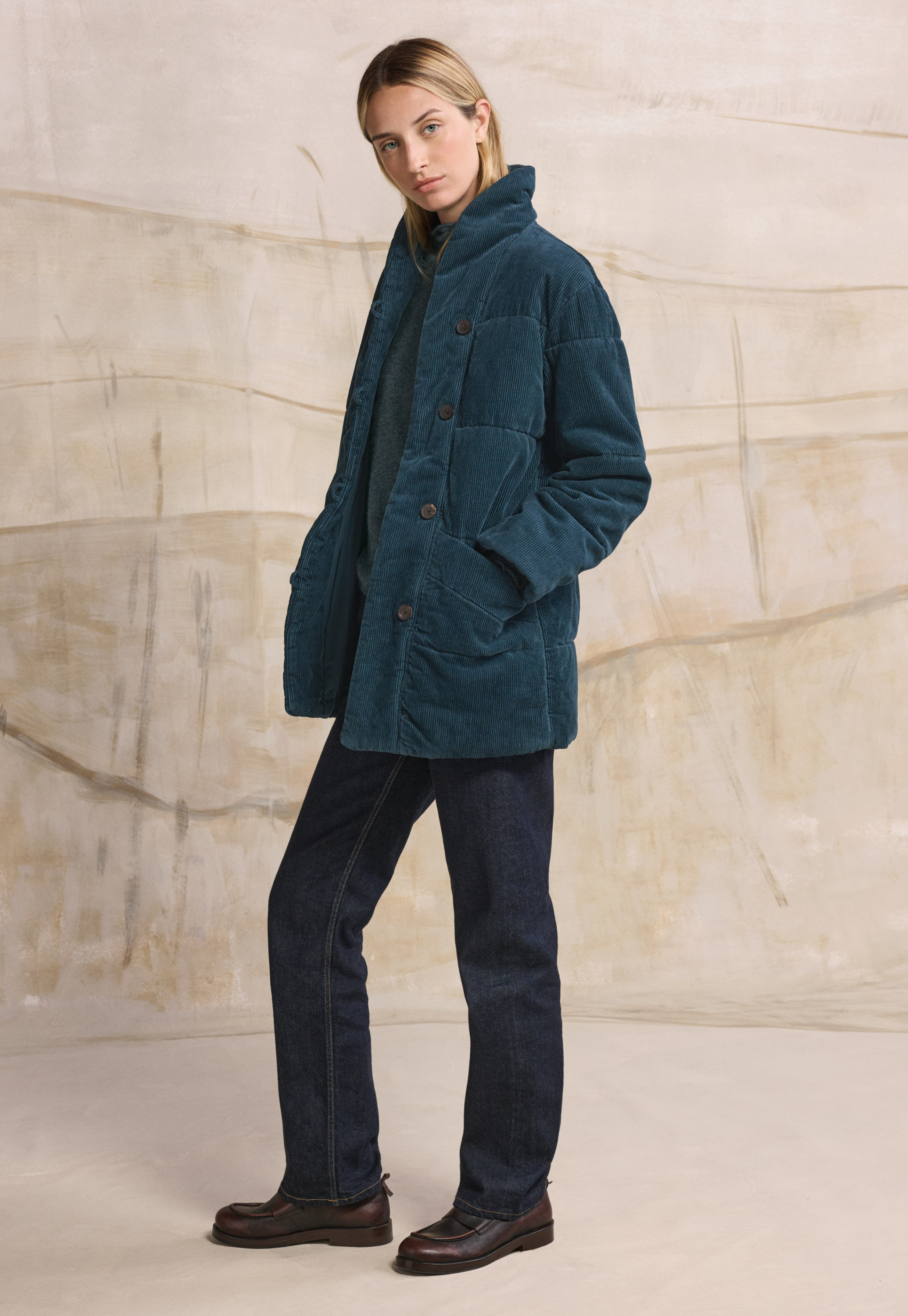 Poetry Padded shawl-collar coat