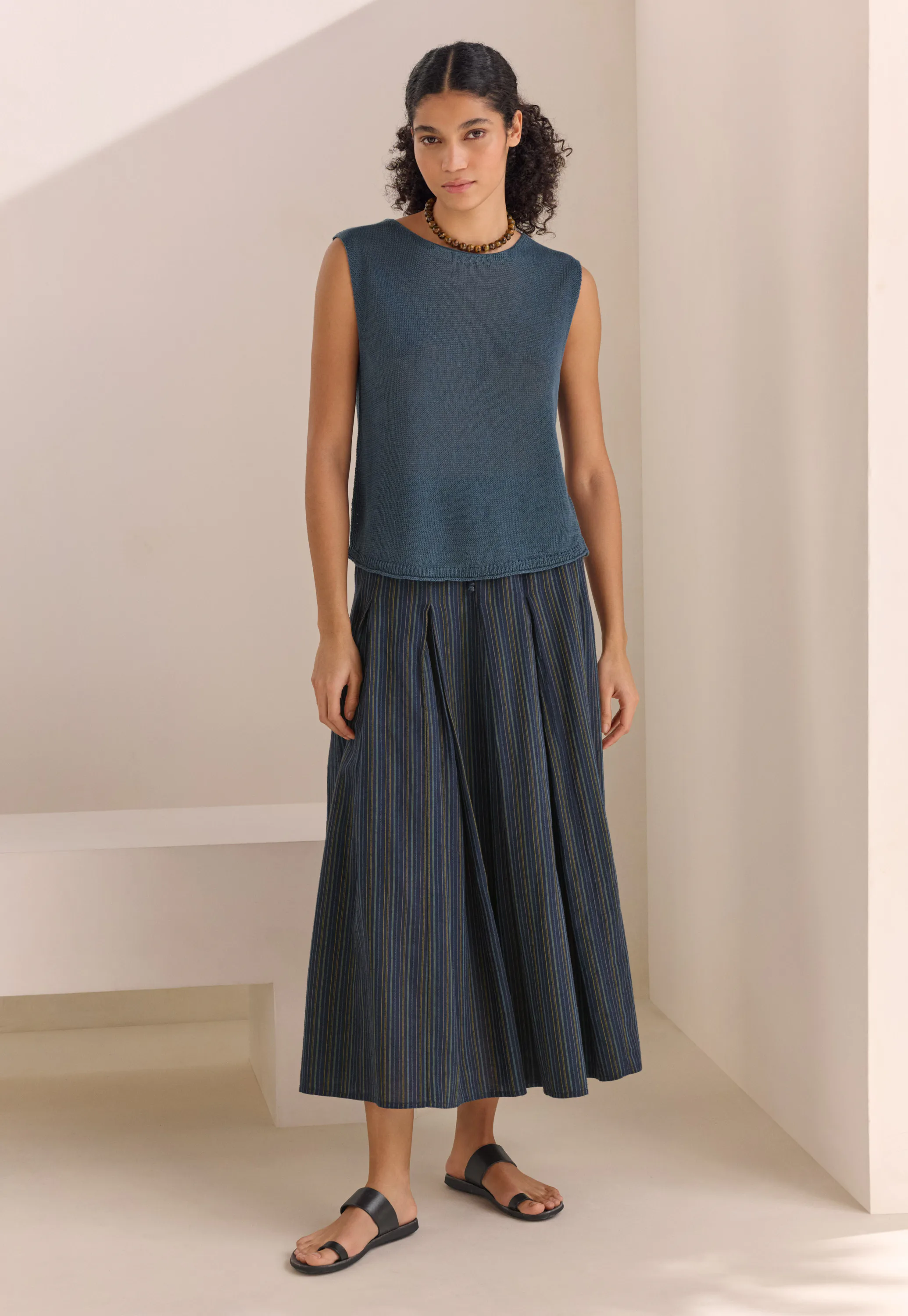 Jupe Ann Taylor LOFT En Lin Et Coton Rayé - Taille M - Neuve Avec étiquettes (valeur 50$)
